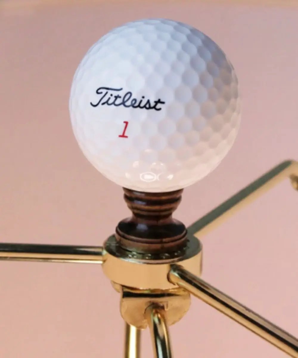 Golf Ball Lamp Finial | White Finish | 2.25 Inch Height | Decorative Accent