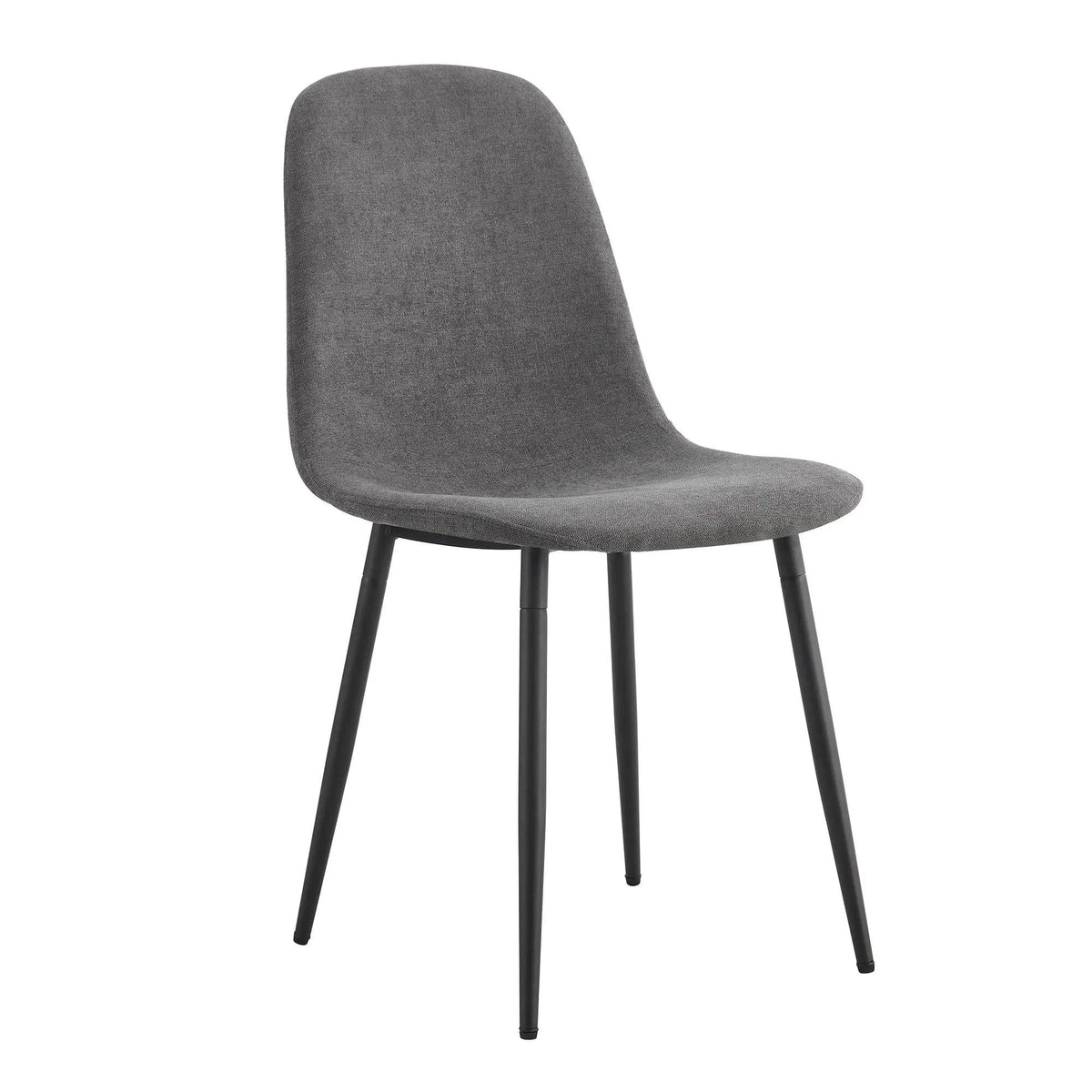 Modern Medieval Style Cushioned Side Chairs Set With Metal Legs For Kitchens | 2 Pieces | Fabric & Metal | Dining Room