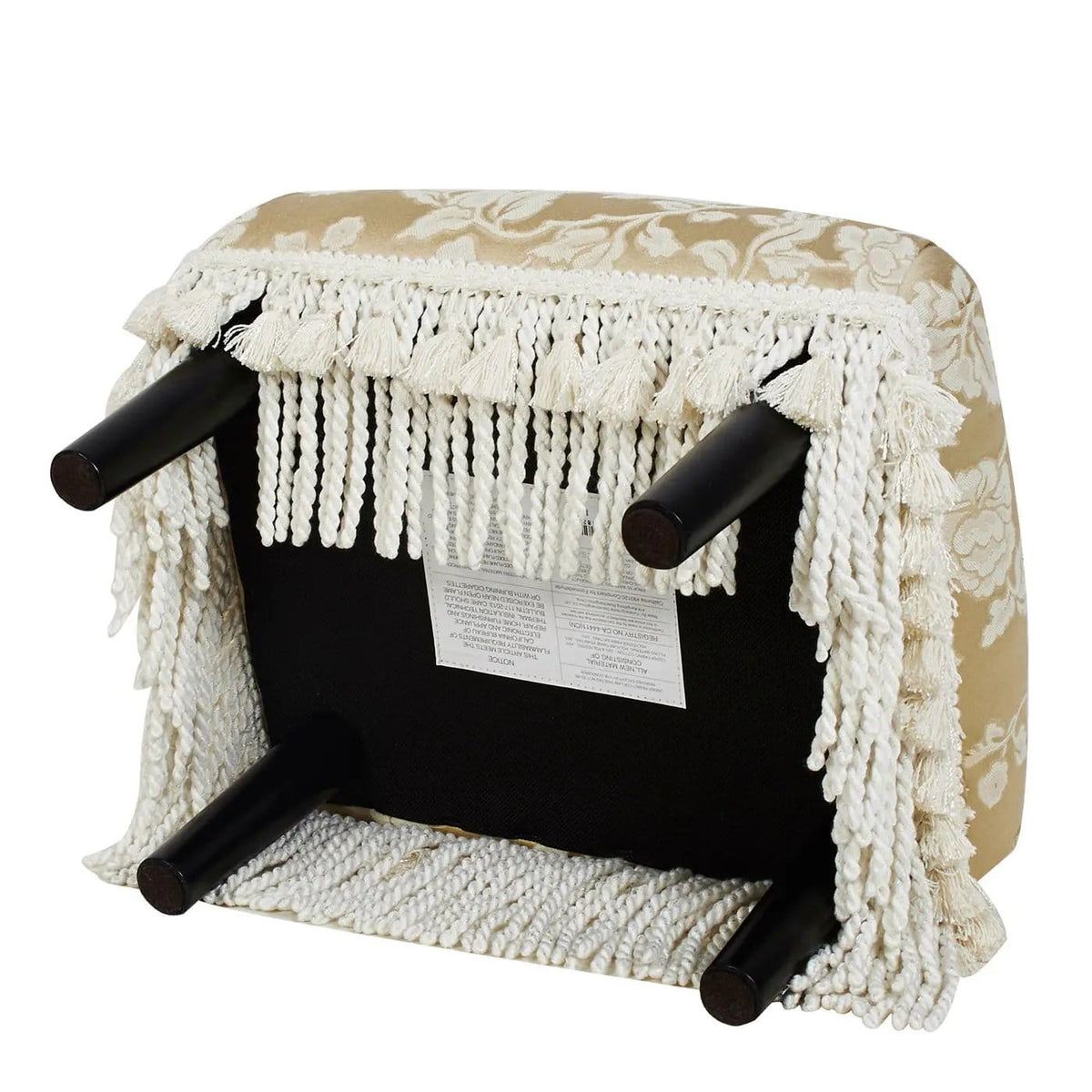 Fiona Handcrafted Accent Footstool Ottoman | 17 x 13 x 10.5 in | Fabric & Plywood | Living Room