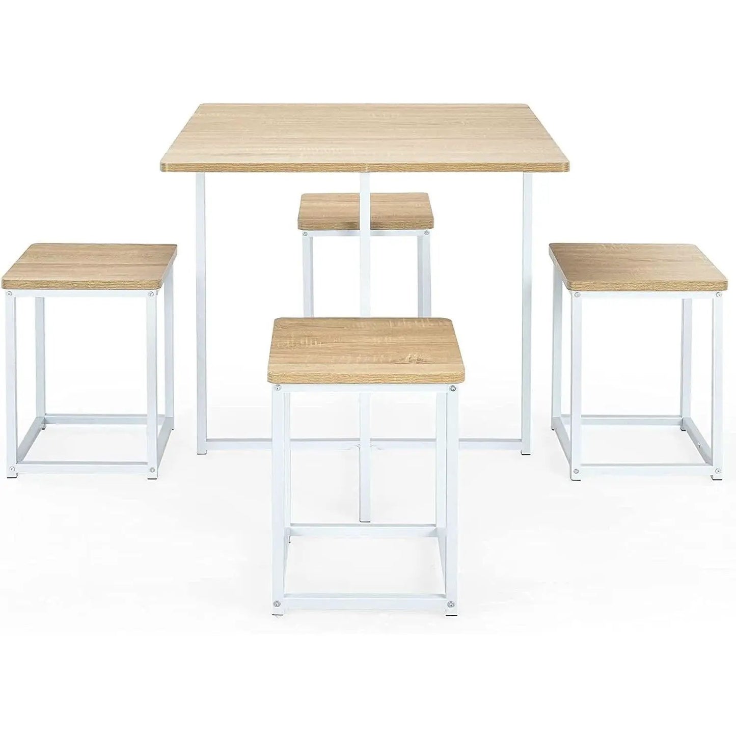 Compact Kitchen Table And Chairs Set Beige White Five Piece from PriceLows™