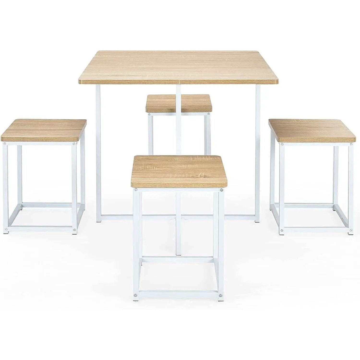 Compact Kitchen Table And Chairs Set Beige White Five Piece from PriceLows™