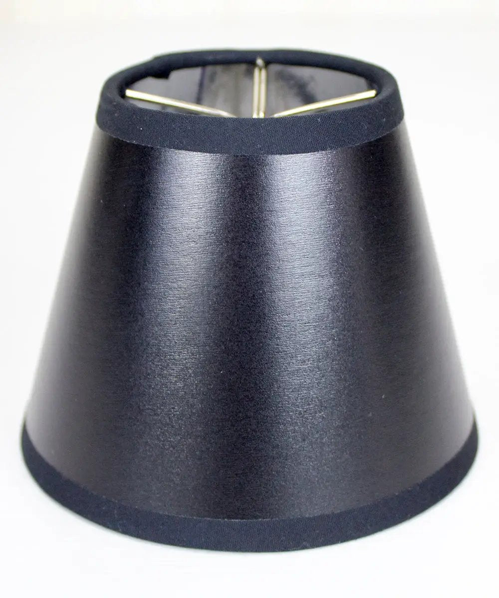 Chandelier Lampshade | Black Parchment | Silver Lined | 5X4 Inch Set of 6