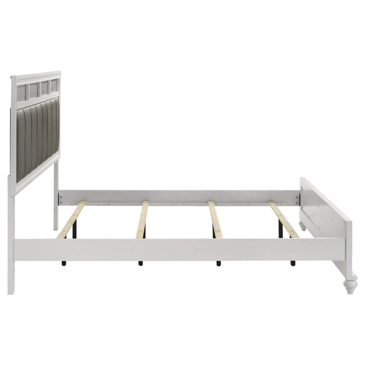 Barzini Wood Eastern King Panel Bed | 79.25 x 84.75 x 56 in | Wood | White