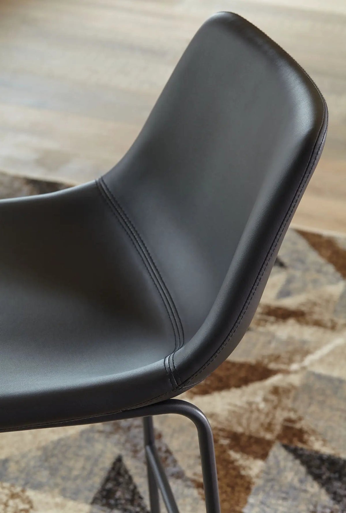 Centiar Upholstered Barstool | Set Of 2 | Contoured Bucket Seat | Tubular Metal Base