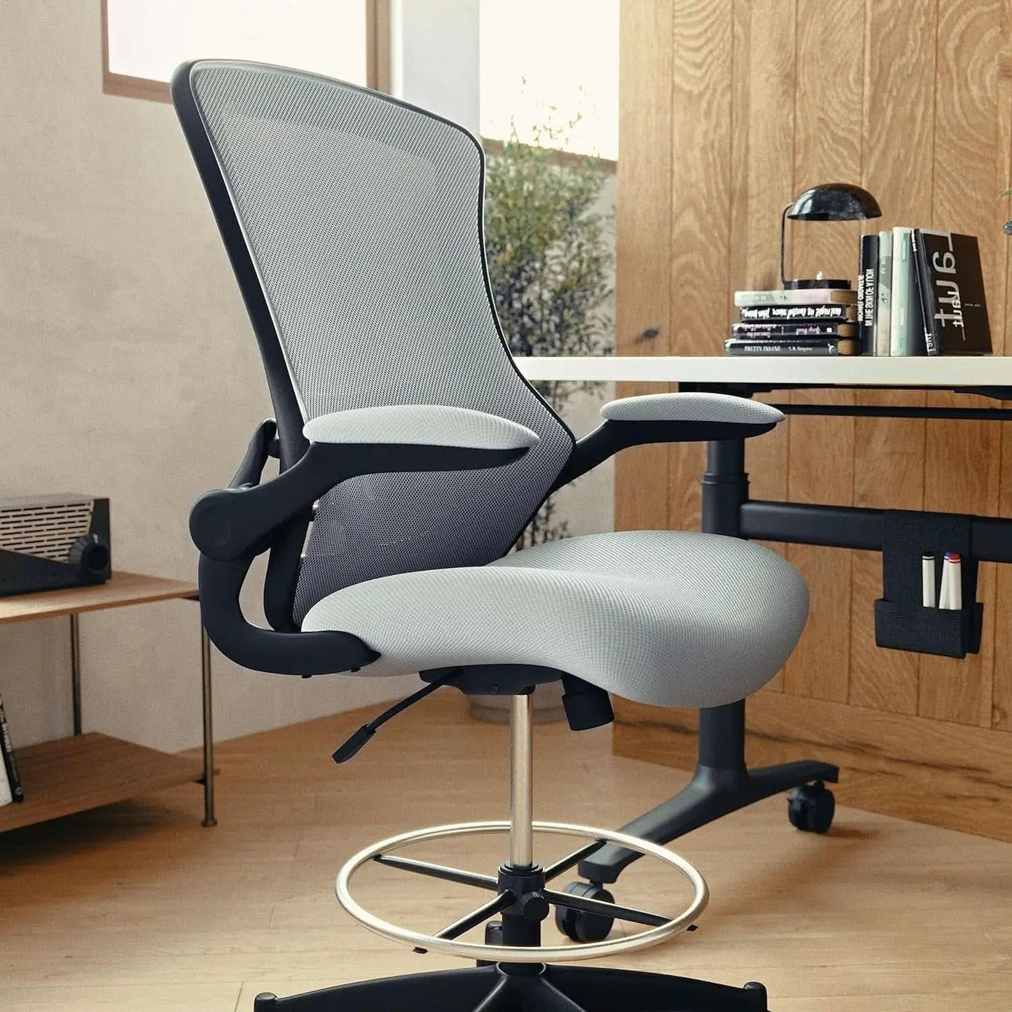 Kelista Mid Back Swivel Office Chair With Height Adjustable Dark Gray Mesh from PriceLows™