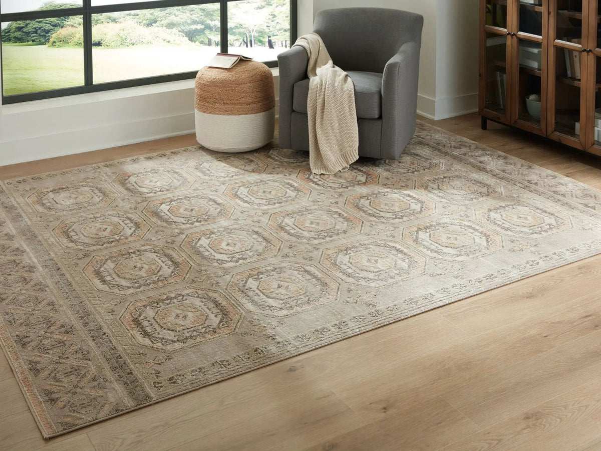 Bachby Area Rug | 94 x 119 Inch | Classic Medallion Pattern | Old And New Motifs