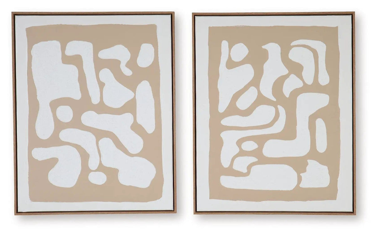 Waldett Wall Art Set (Set of 2) | 24 x 1.5 x 29.88 in | Home Furniture | Beige / White