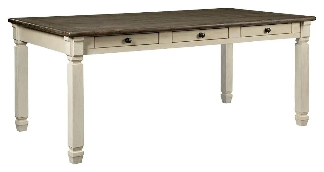 Bolanburg Rectangular Dining Table | Beige | 71.88 Inch Width | Lined Drawers