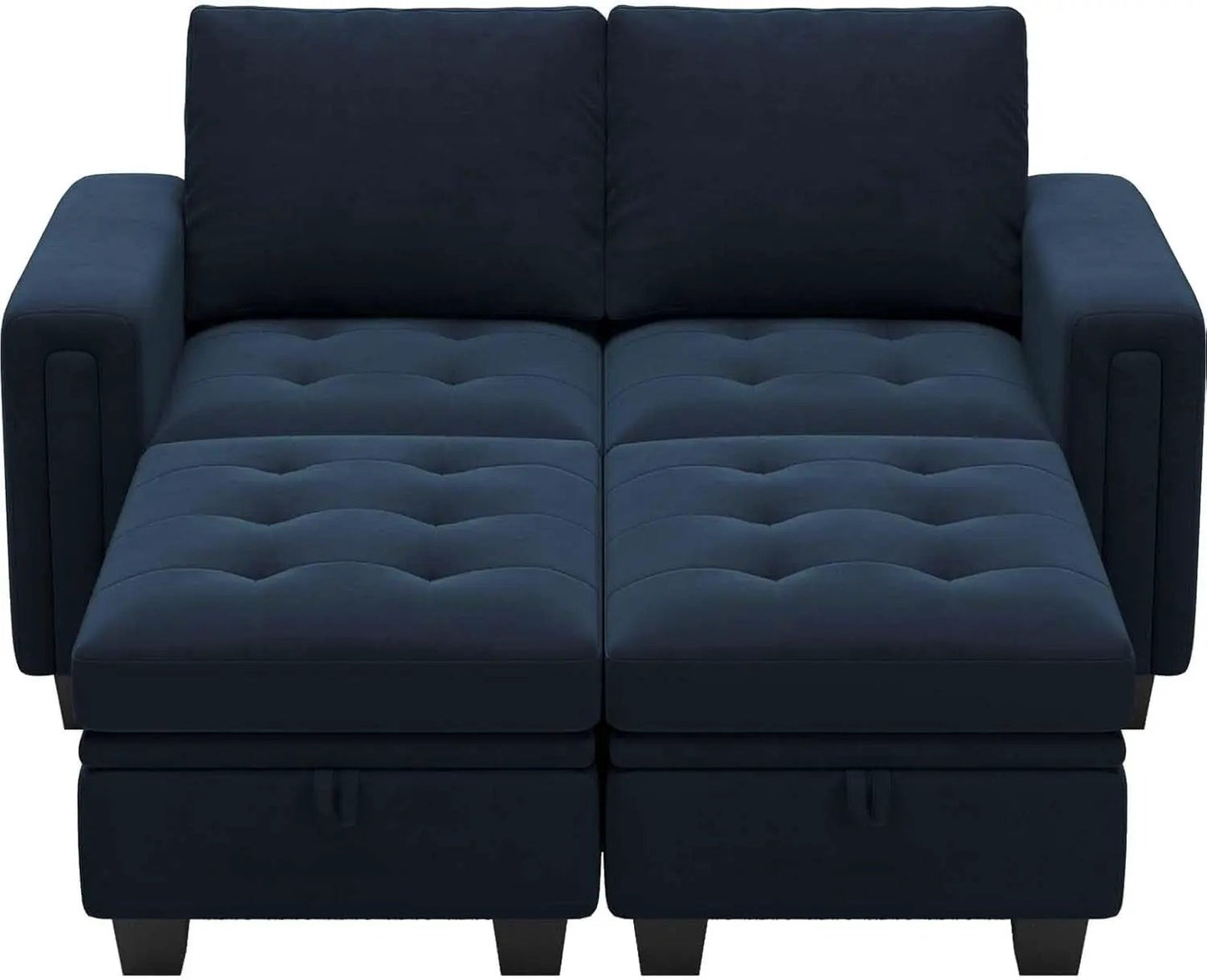 Velvet Modular Sectional Sofa With Storage Sleeper Blue from PriceLows™
