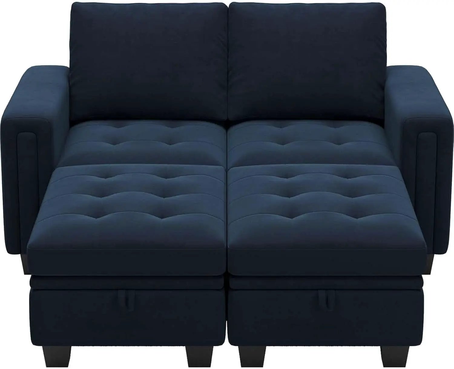 Velvet Modular Sectional Sofa With Storage Sleeper Blue from PriceLows™