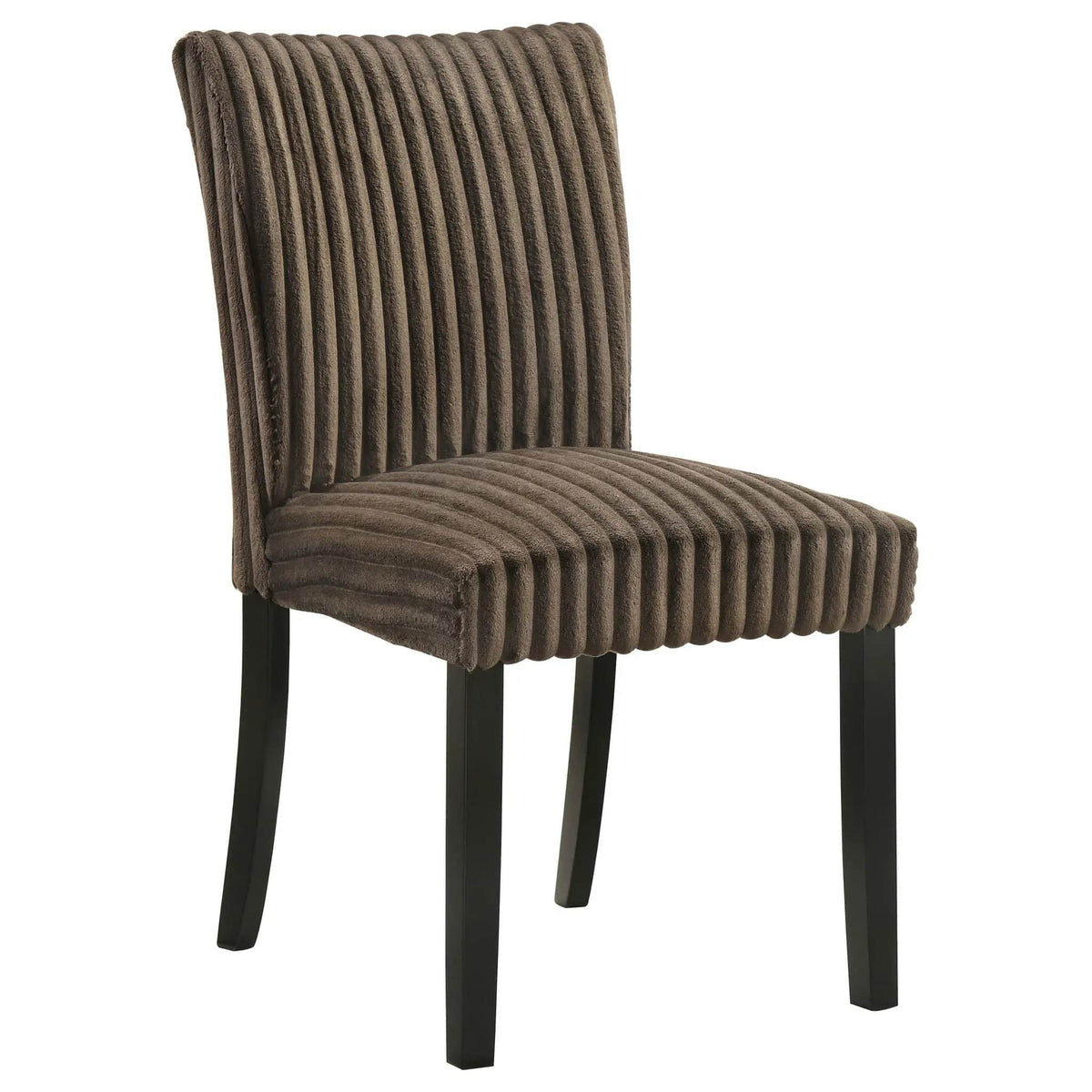 Dermott Upholstered Parson Dining Side Chair Chocolate (Set of 2) | 19.5 x 23.75 x 36.75 in | Rubberwood & Fabric | Dining Room
