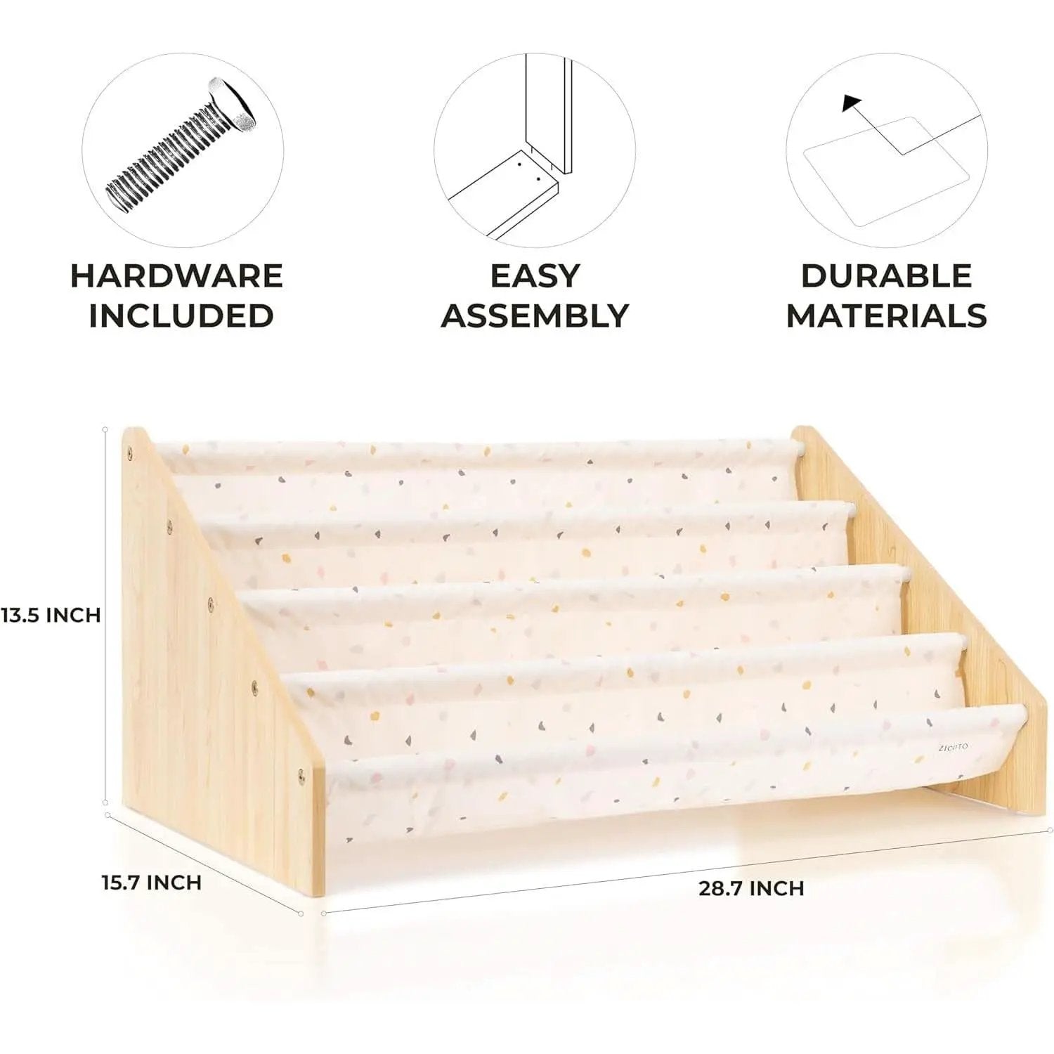 Montessori Kids Bookshelf 28.7x15.7x13.6 Nursery Organizer from PriceLows™
