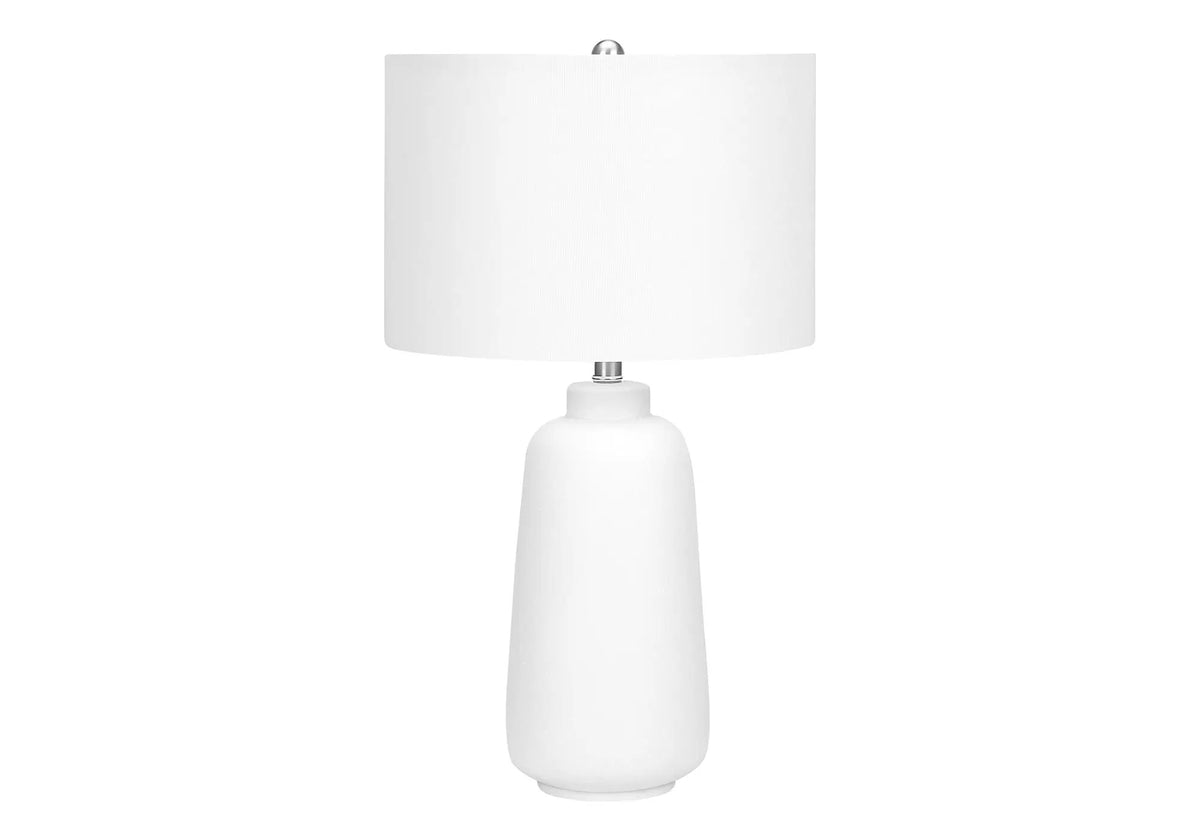 Cream Ceramic Table Lamp | Tapered Base | 26 Inch Height | 3-Way Rotary Switch