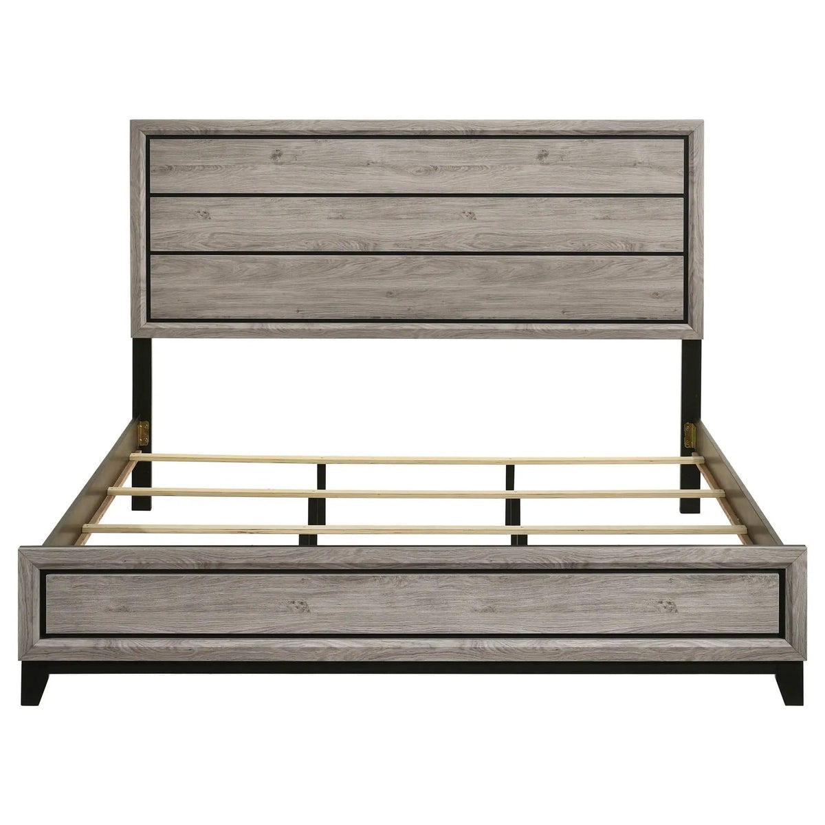 Valen Wood Eastern King Panel Bed Light | 79.5 x 84.5 x 56.25 in | Rubberwood & Engineered Wood | Taupe