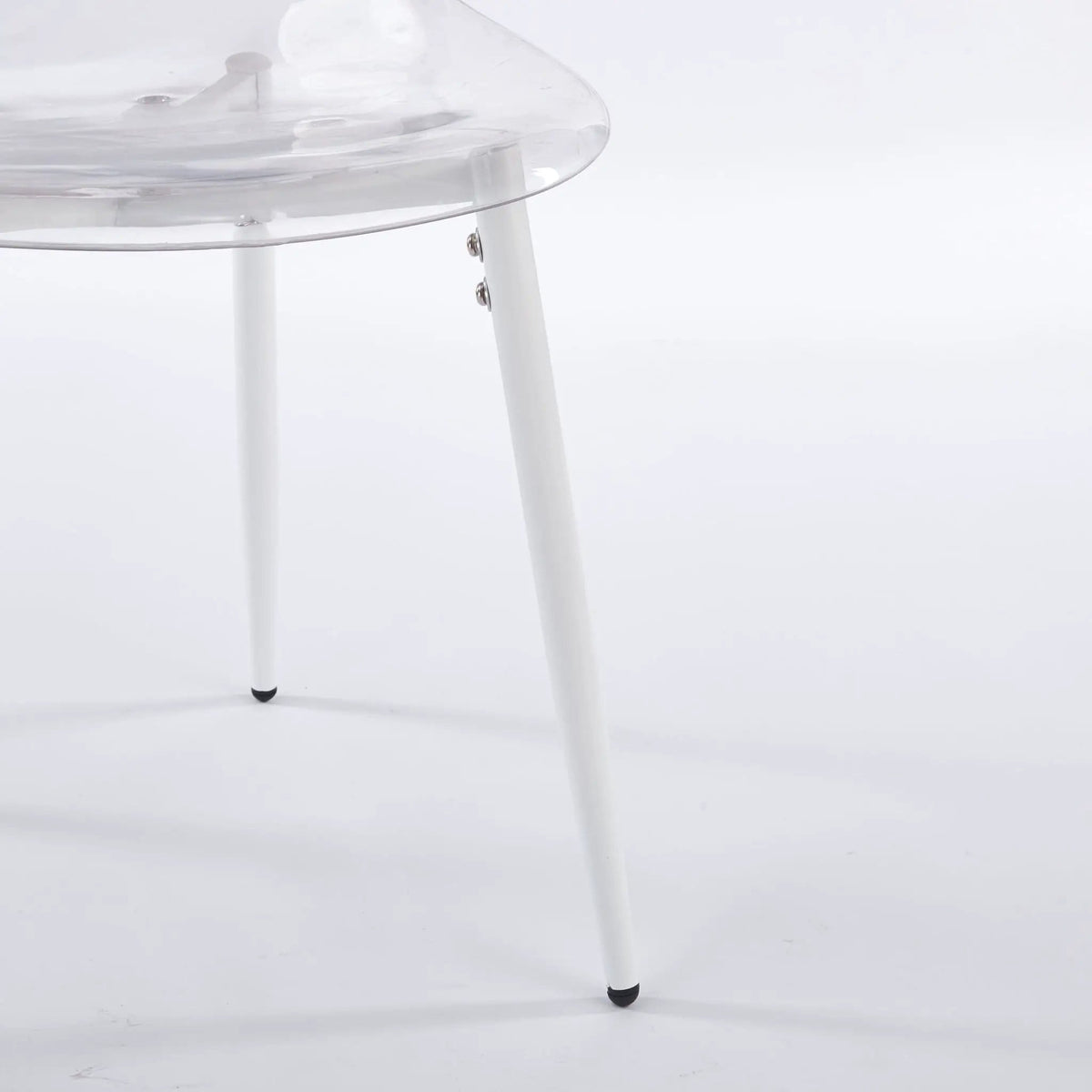 Transparent Dining Chair (Set of 4) Matte | 19.68 x 18.3 x 33.46 in | Metal | White