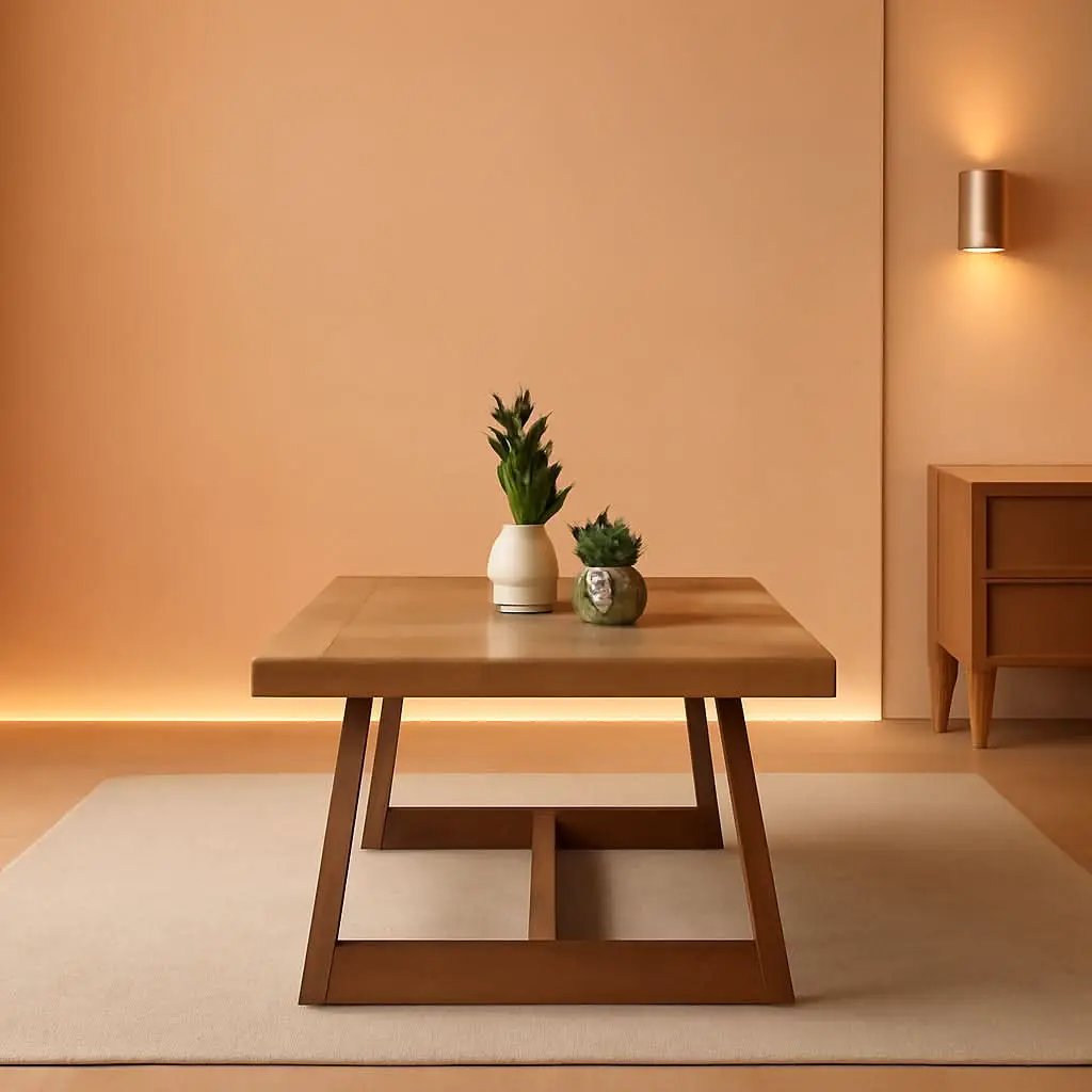 Pecan Wood Dining Table For Six Farmhouse Collection from PriceLows™