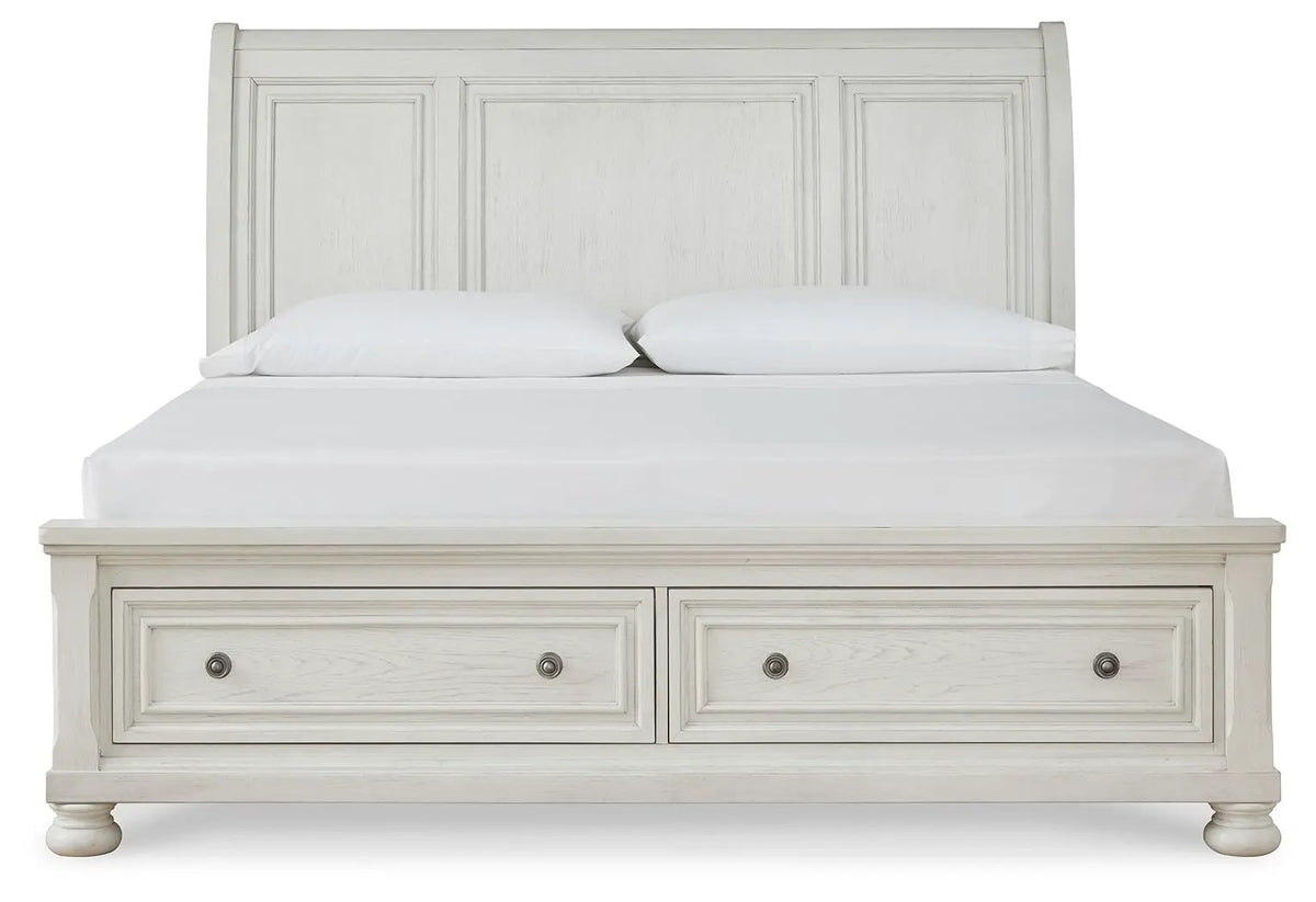 Robbinsdale Sleigh Storage Bed | Elegant Timeless Design | Bedroom Foundation | 85.25 Inch Length