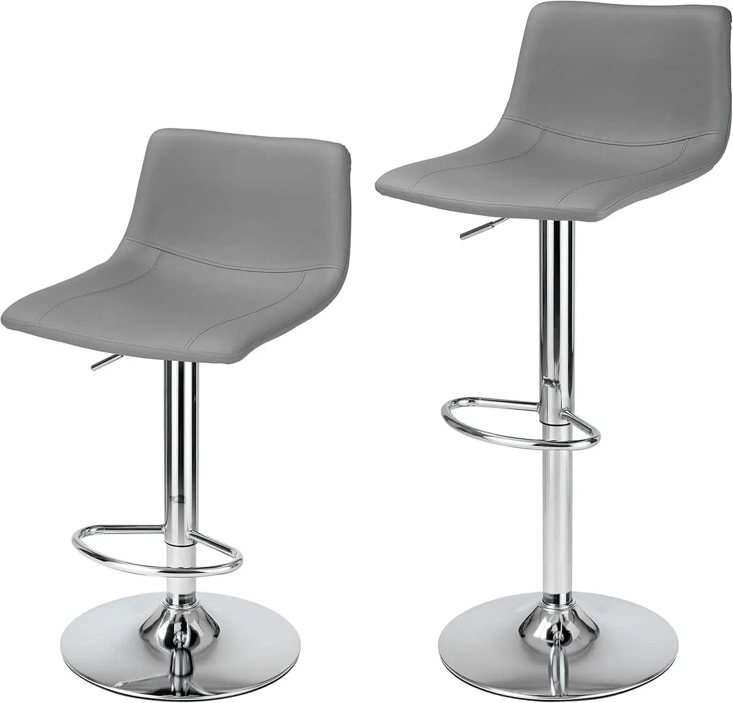 Modern Grey PU Leather Swivel Bar Stools Set from PriceLows™