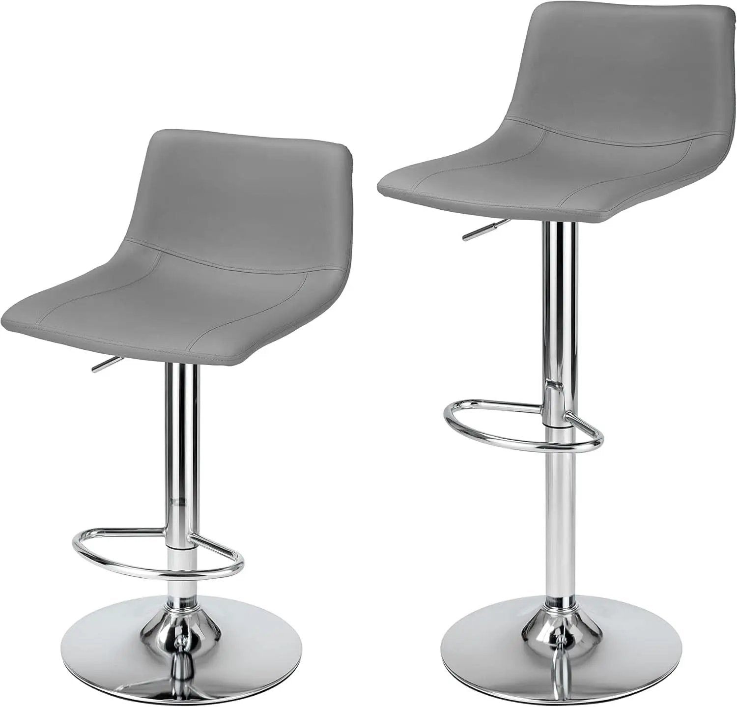 Modern Grey PU Leather Swivel Bar Stools Set from PriceLows™