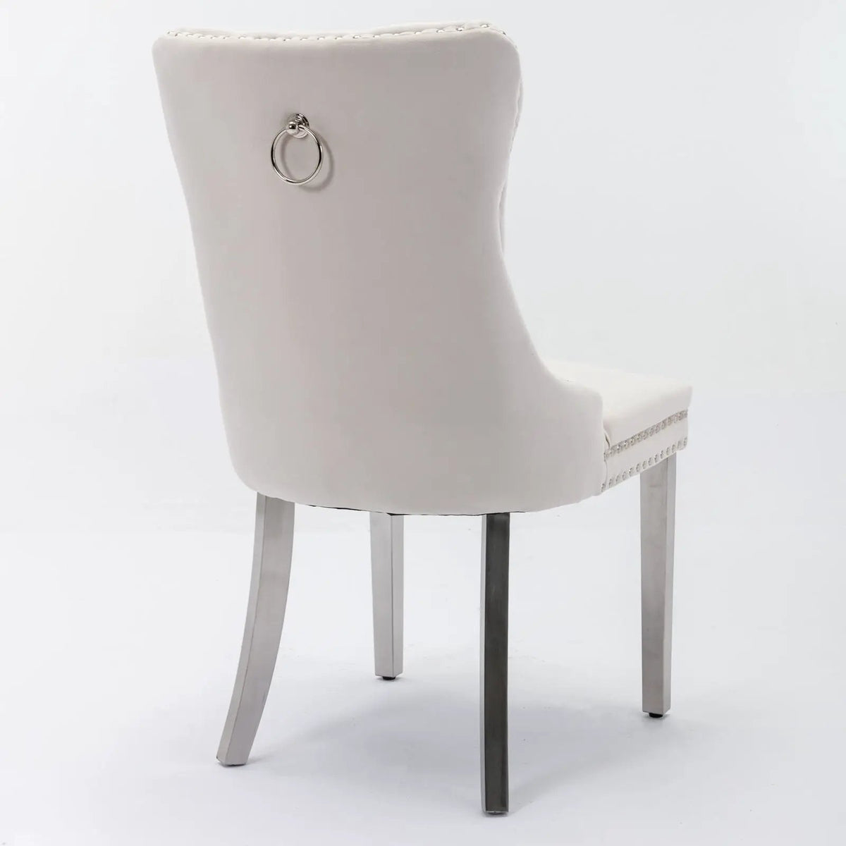 Dining Chair | Tufted Upholstery | Stainless Steel Legs | Set Of 2
