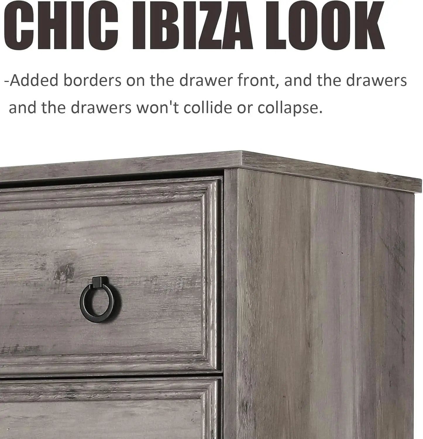 Gray 4 Drawer Dresser With ModernArchitectural Storage from PriceLows™