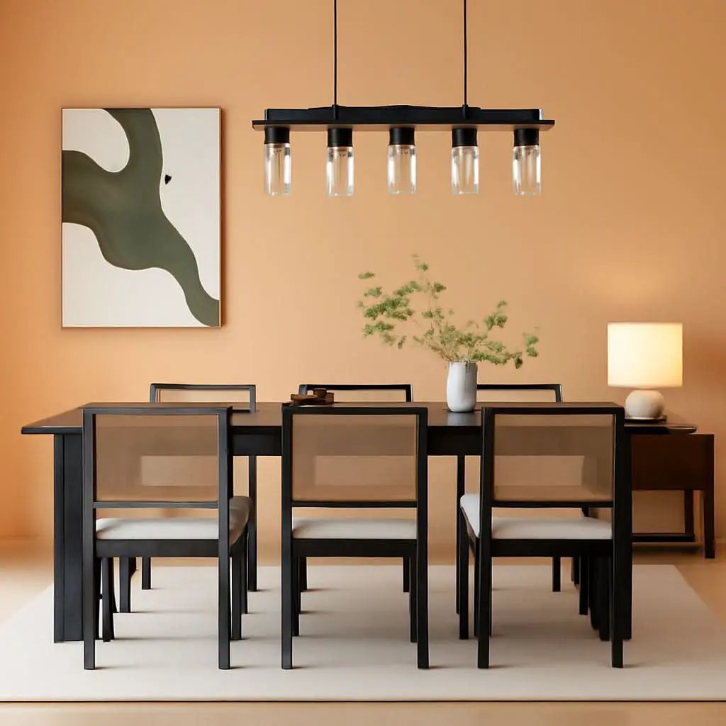 Rattan Dining Chairs Set Of Six Two Tone Black Cream Finish from PriceLows™