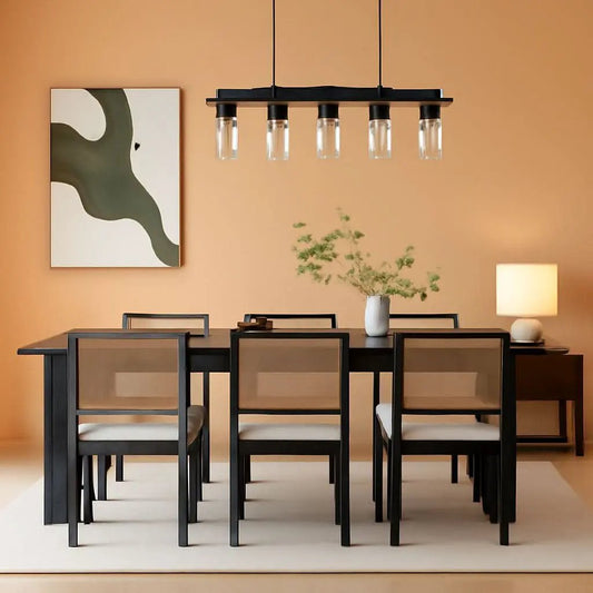 Rattan Dining Chairs Set Of Six Two Tone Black Cream Finish from PriceLows™
