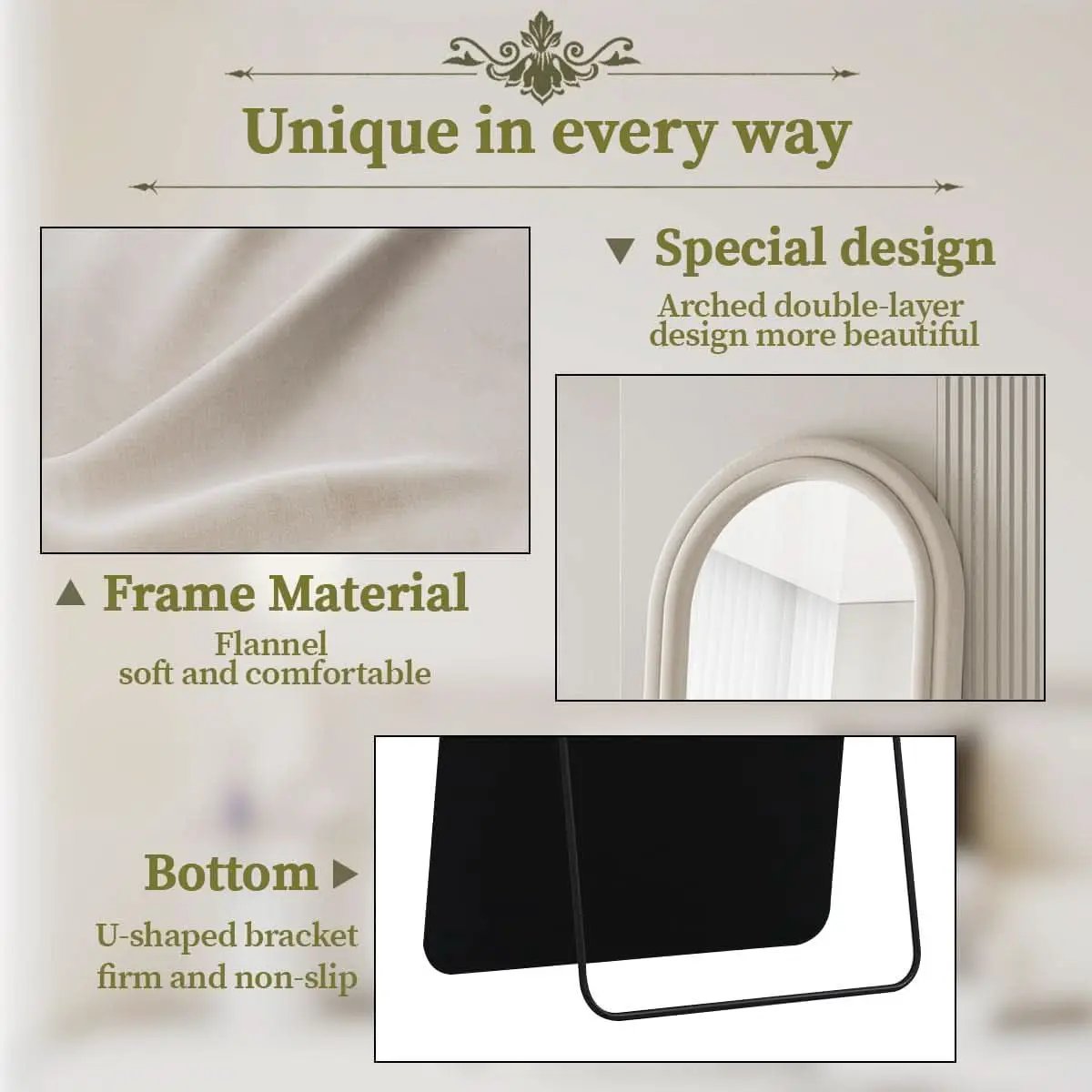 63 By 24 Inch Arched Full Length Freestanding Floor Mirror White from PriceLows™