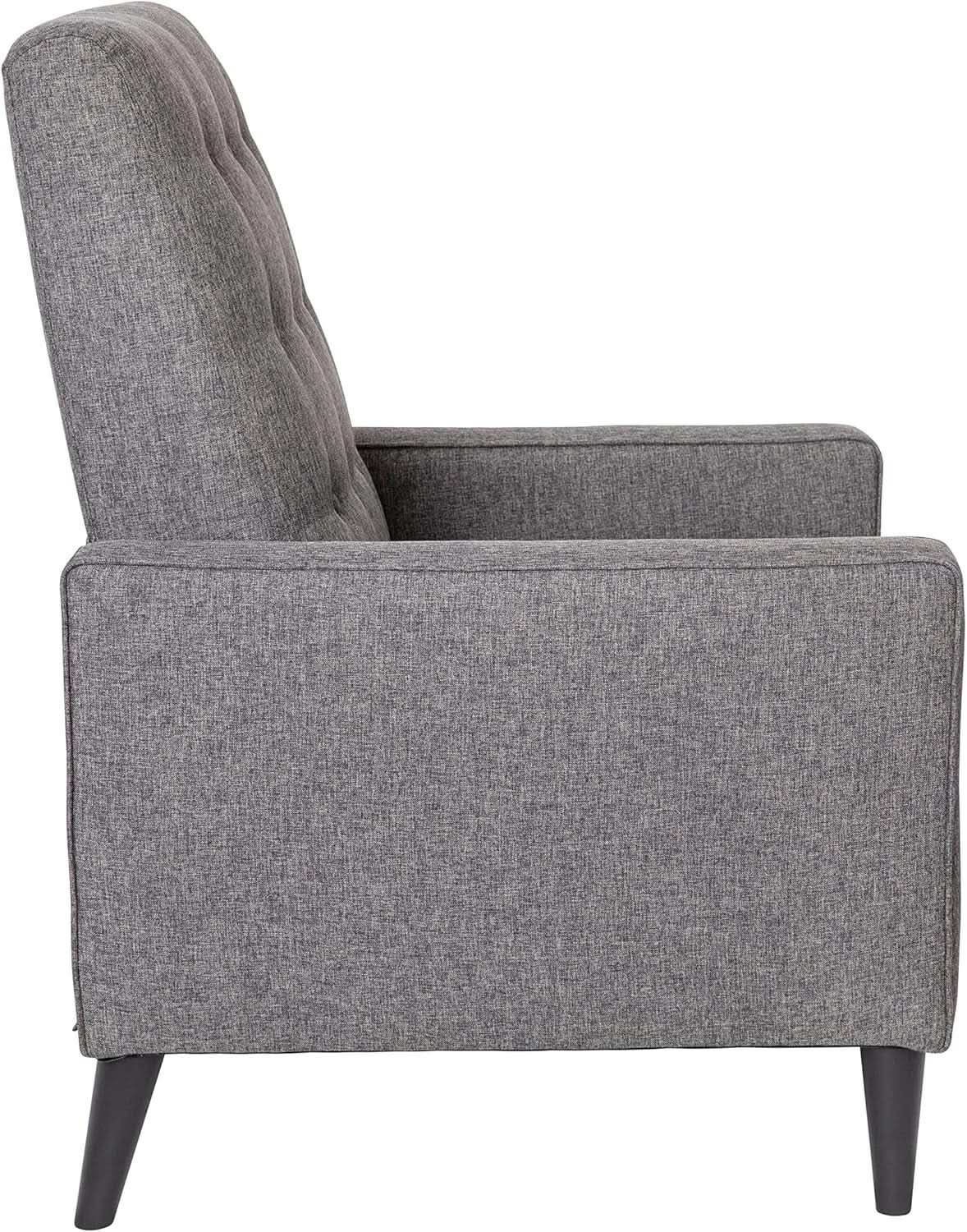 Ezra Pushback Recliner Gray Fabric Mid Century Modern from PriceLows™