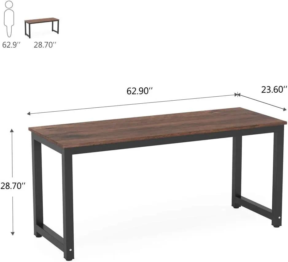 63 Inch Rustic Brown Computer Desk For Home Office from PriceLows™