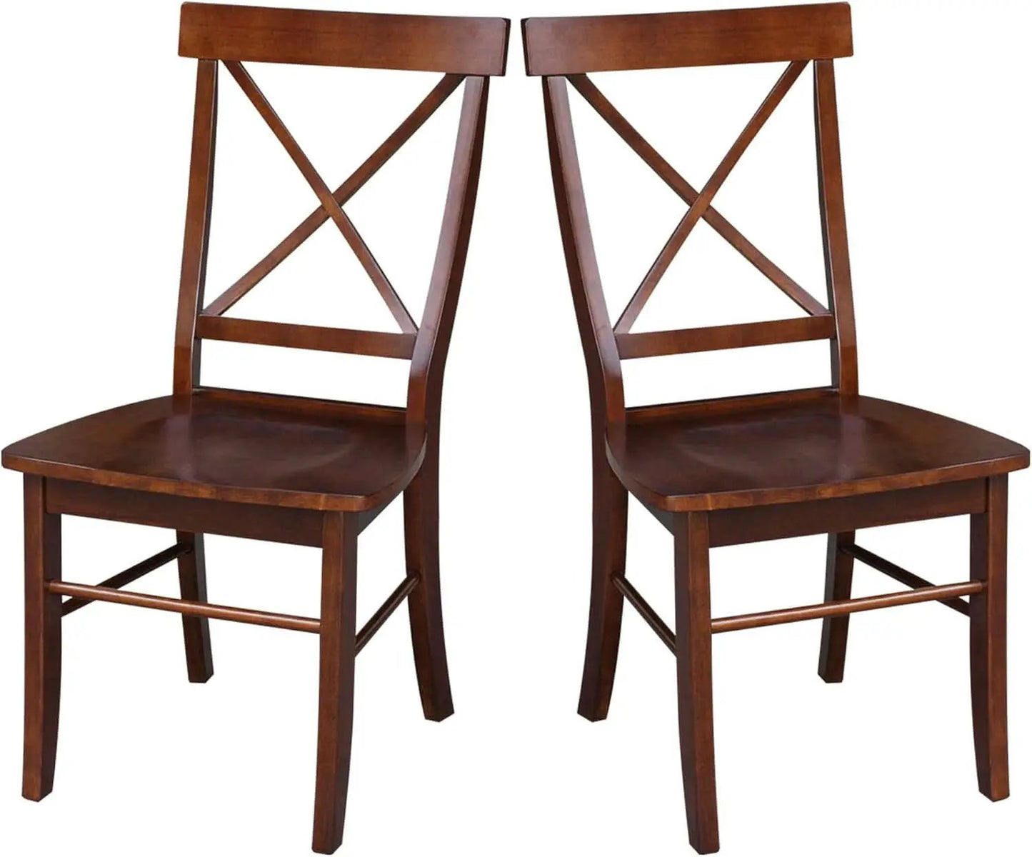 Espresso Solid Wood X Back Dining Chairs Set For Kitchen from PriceLows™