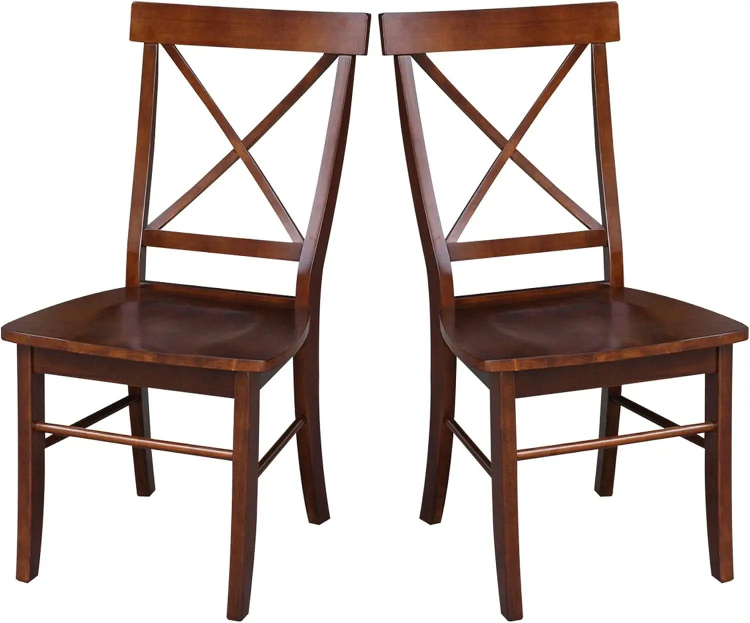 Espresso Solid Wood X Back Dining Chairs Set For Kitchen from PriceLows™