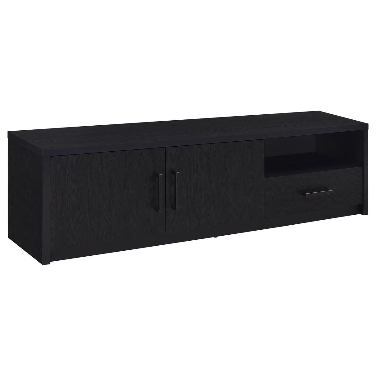 Murray 70-inch 2-door TV Stand Media Console | 70 x 15.5 x 19.75 in | Veneer & Wood | Black
