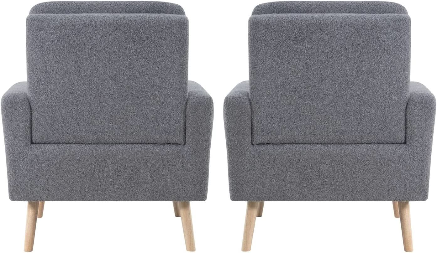 Gray Mid Century Modern Plush Upholstered Armchair from PriceLows™
