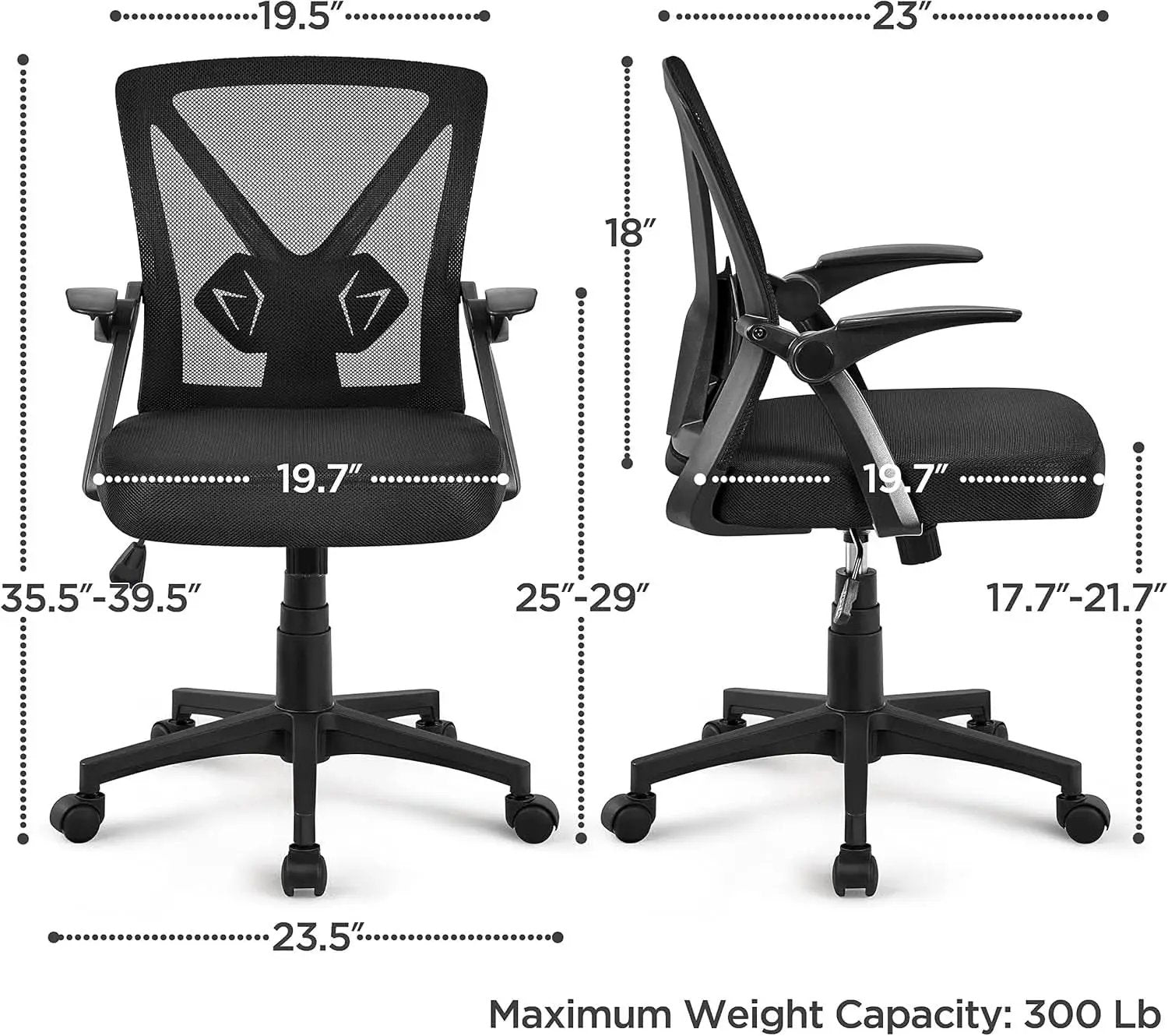 Black Ergonomic Mesh Office Chair With Adjustable Height from PriceLows™