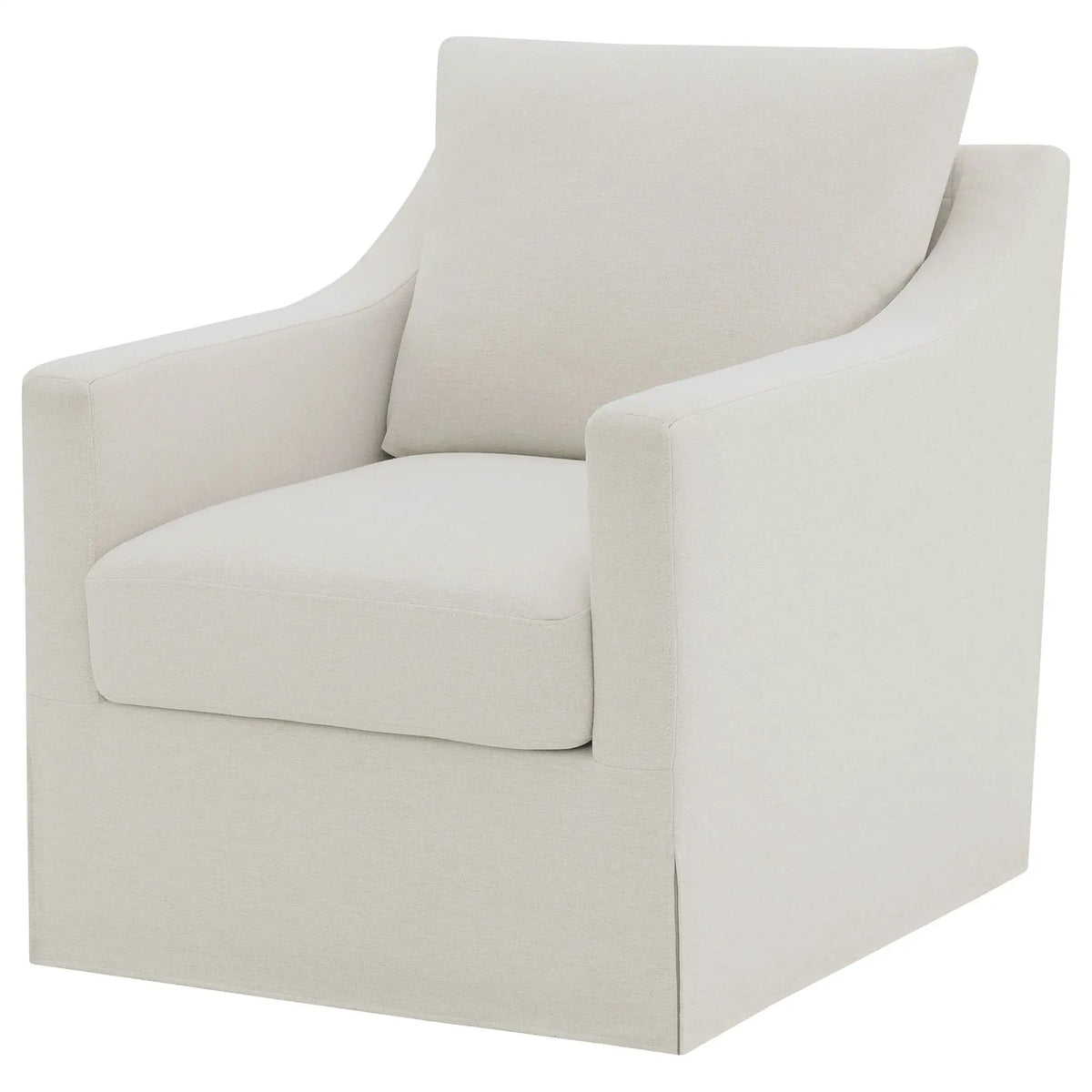Winter Upholstered Sloped Arm Accent Swivel Chair | 29 x 33.75 x 34 in | Fabric | Beige