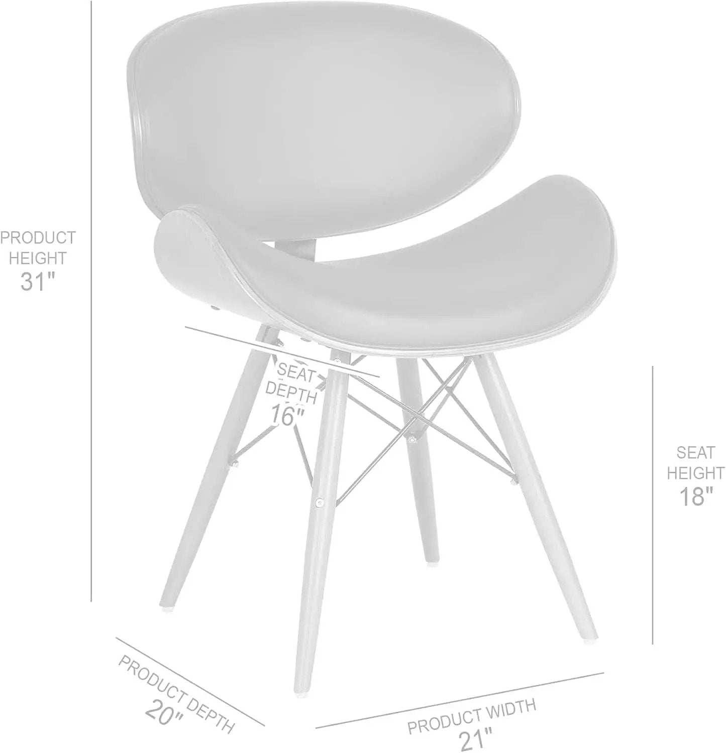 Cassie Dining Chair Black Faux Leather Walnut Wood from PriceLows™