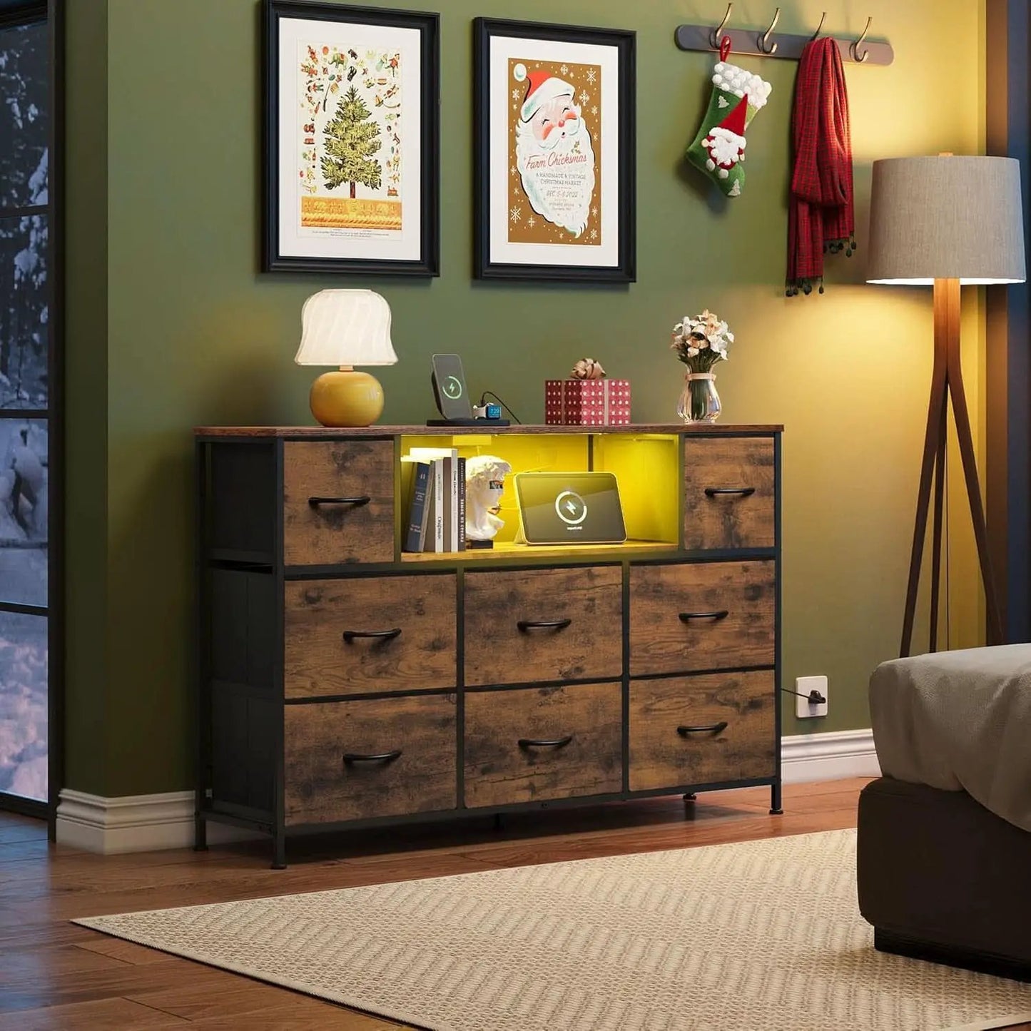 Bedroom Dresser TV Stand 55 Inch TV With Charging Station from PriceLows™