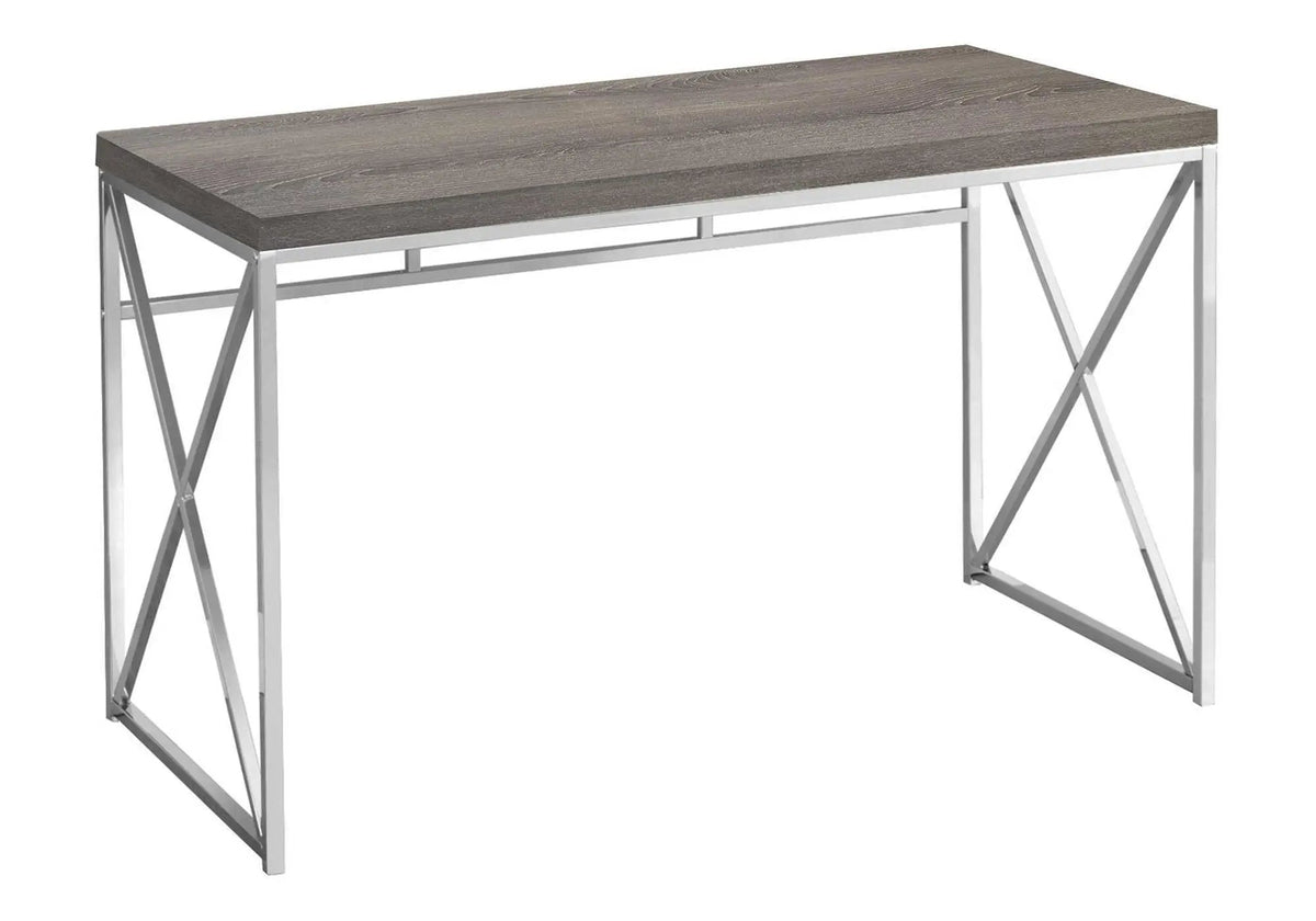 Glossy Computer Desk | 47.25 Inch Width | X-Design Metal Base | Easy-Clean Glossy Surface