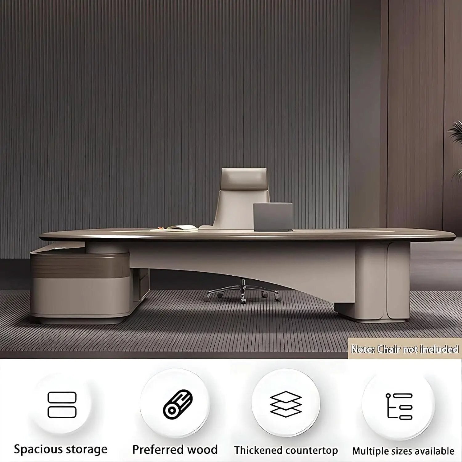 L Shaped Solid Wood Desk With Hidden Cable Hole 141.7 In from PriceLows™