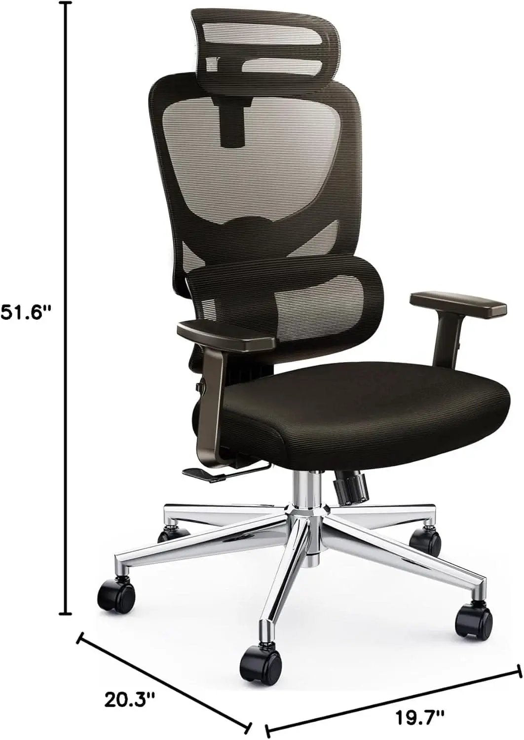 Ergonomic High Back Office Chair With Adjustable Lumbar Support Breathable Mesh from PriceLows™