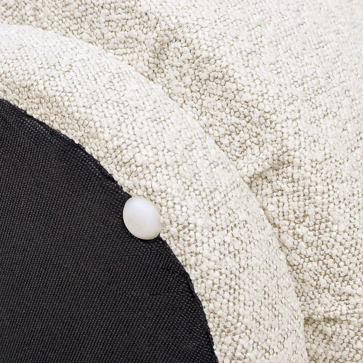 Fuji Mushroom Footstool Ottoman | Faux Shearling Upholstery | 15 Inch Diameter | Compact Size