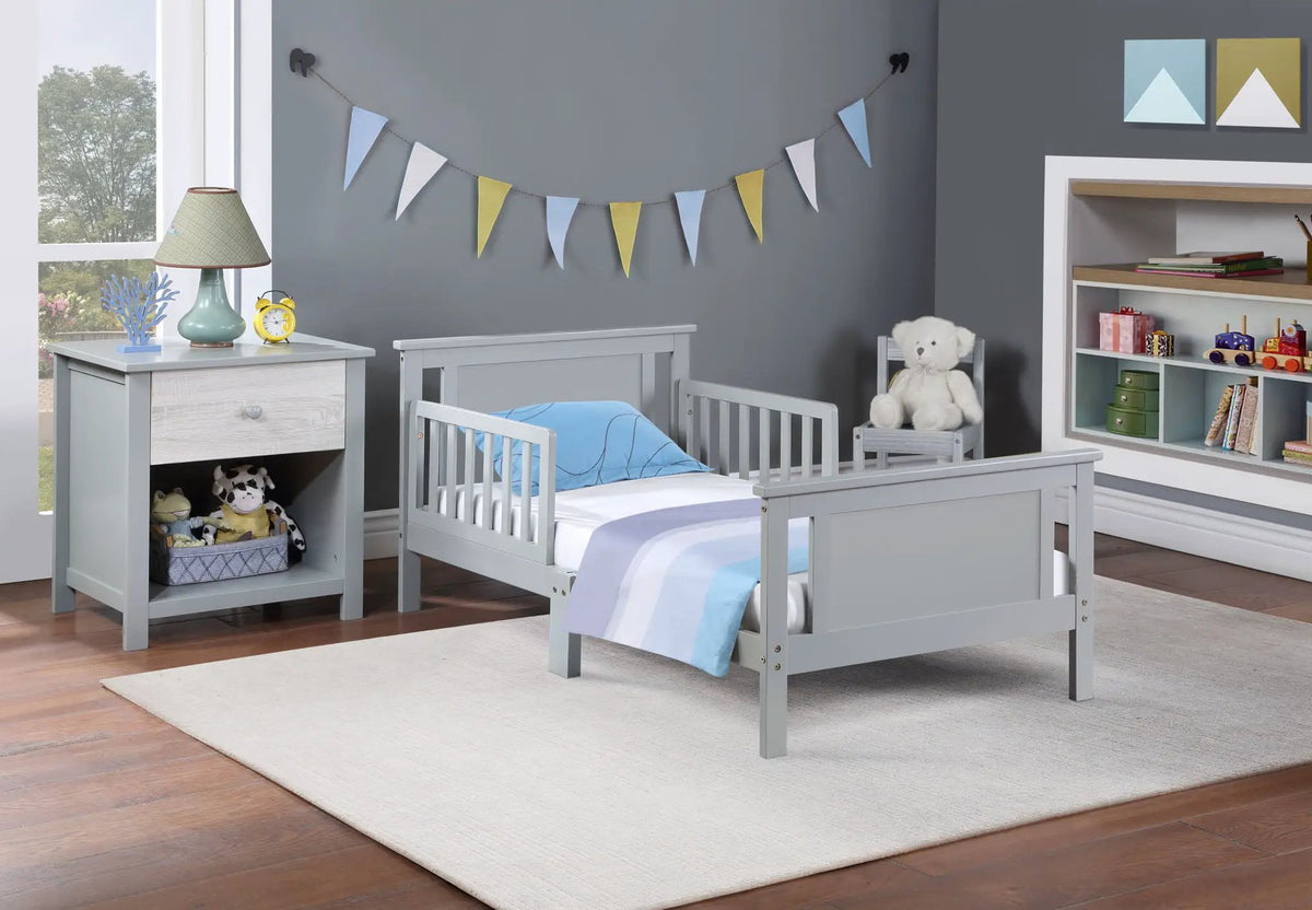 Connelly Reversible Panel Toddler Bed | Low Profile | Twin Bed Style | 53.75 Inch Length