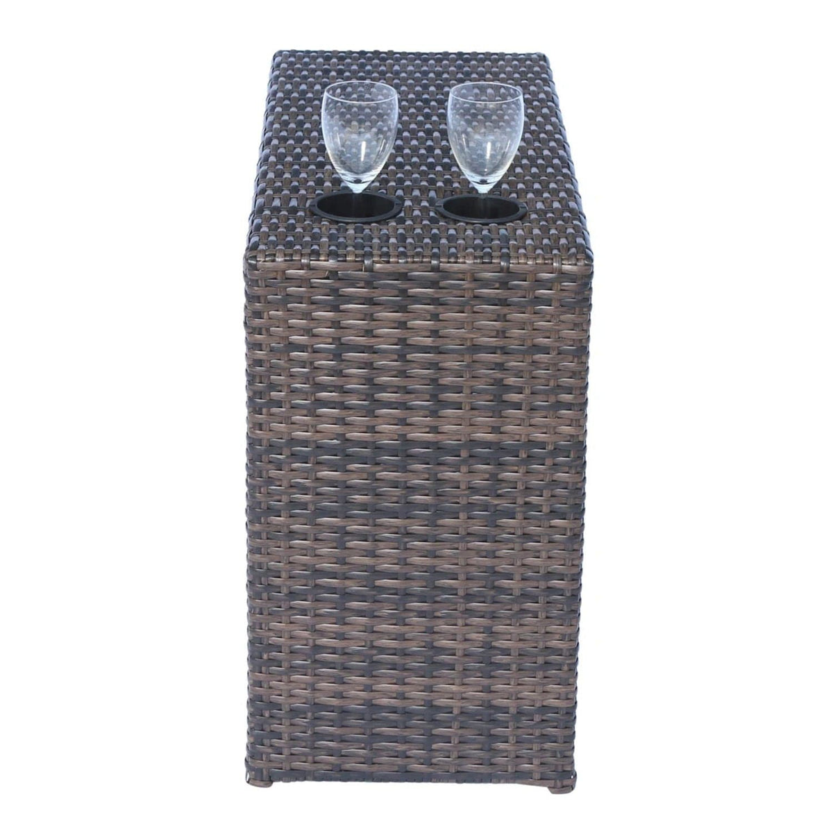 Stylish Wicker Patio Set Table | 2 Piece Outdoor Set | Wicker & Glass | Outdoor Living