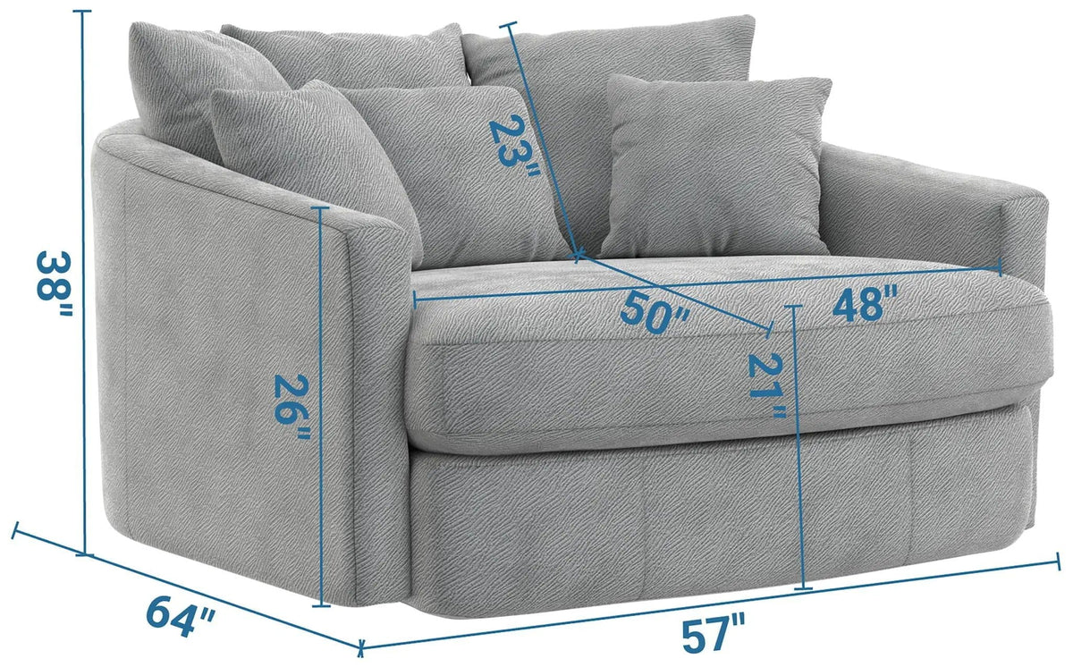 Matty Round Accent Cuddle Chaise | 3 Pieces | Living Room Furniture | Living Room
