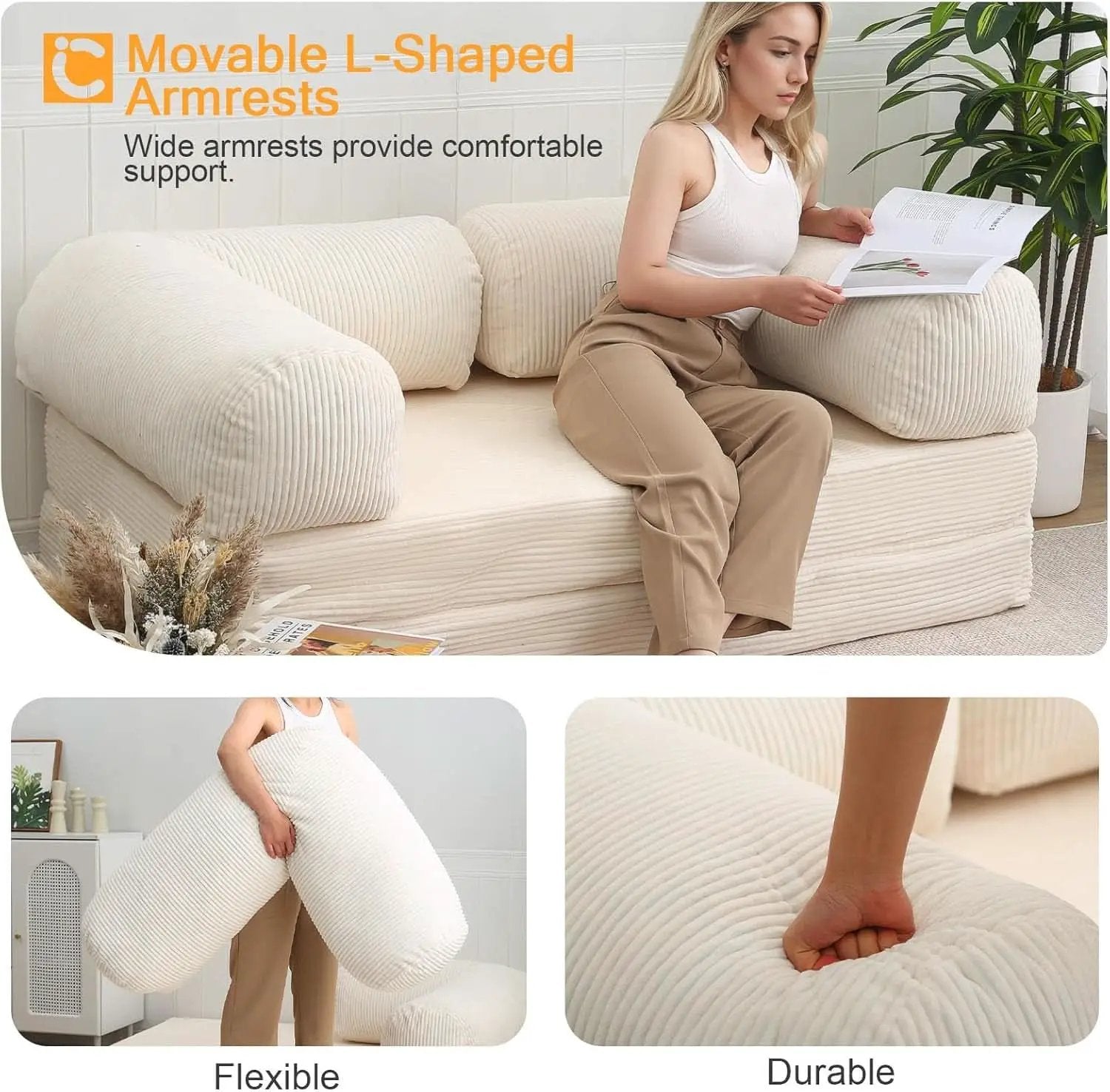 Queen Foldable Sleeper Sofa Bed LivingSpace SpaceSaver from PriceLows™