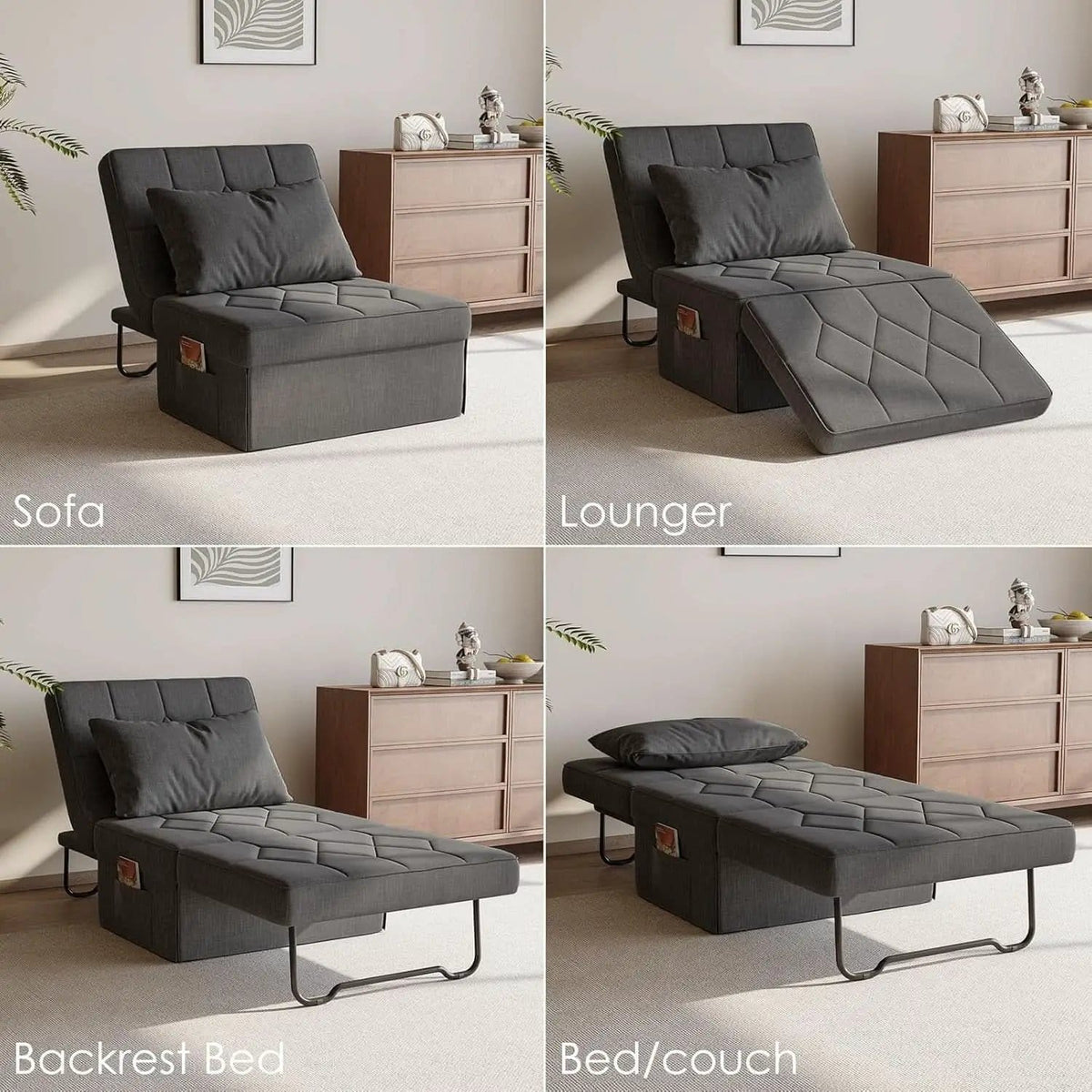 4 In 1 Convertible Sleeper Sofa Bed With Ottoman from PriceLows™