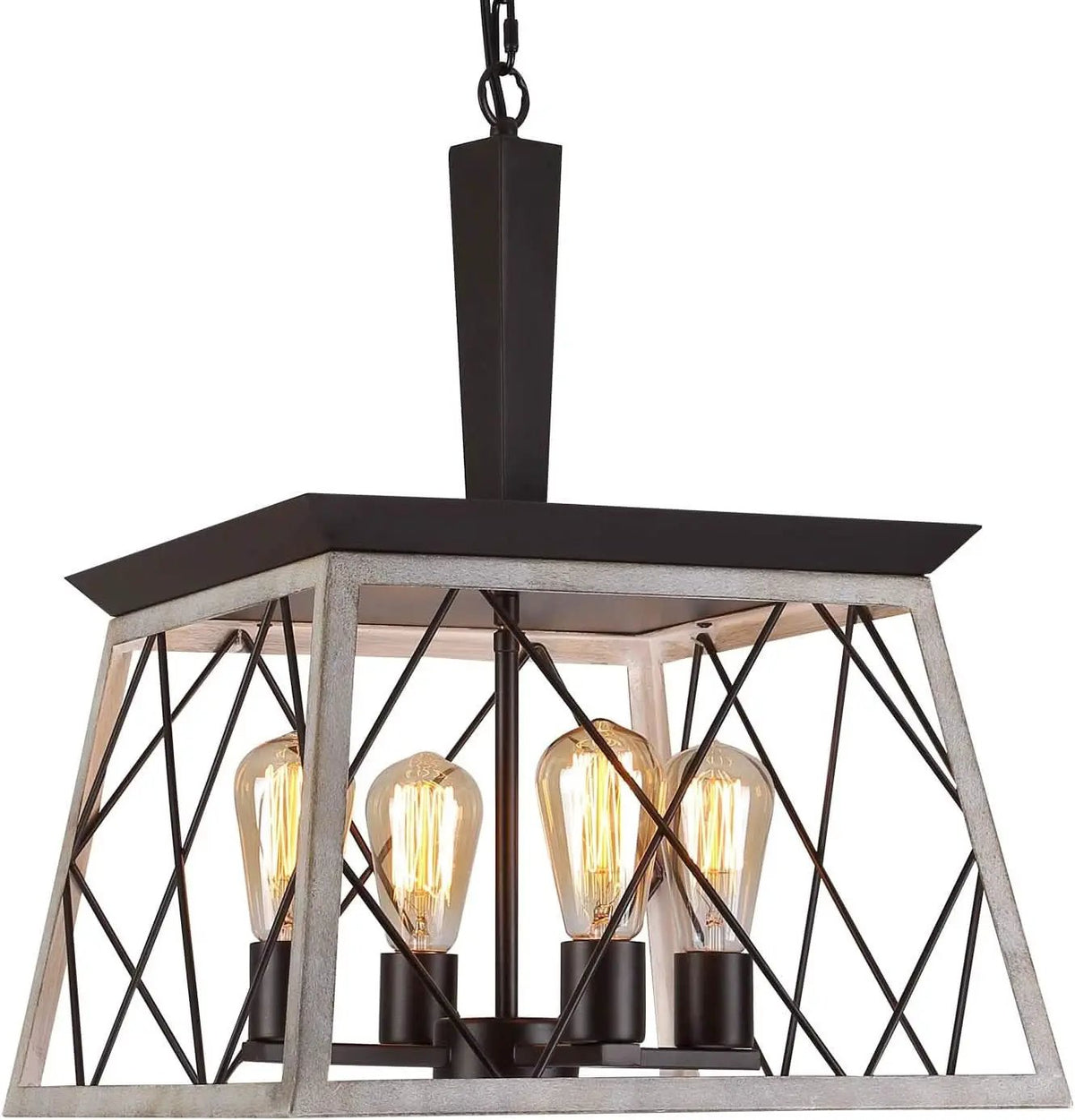 4 Light Farmhouse Vintage Chandelier White Oak Finish from PriceLows™