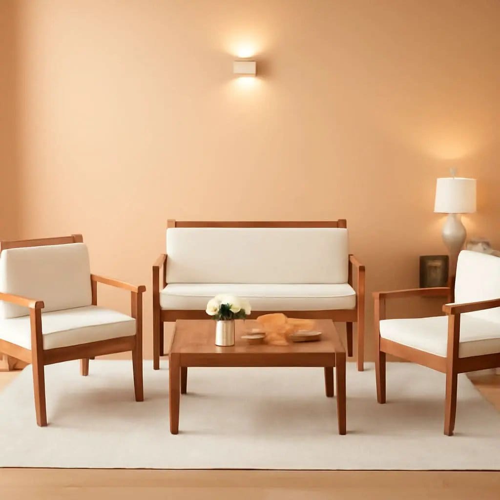 4 Piece Patio Bistro Set With Water Resistant Cushions In Acacia Wood from PriceLows™