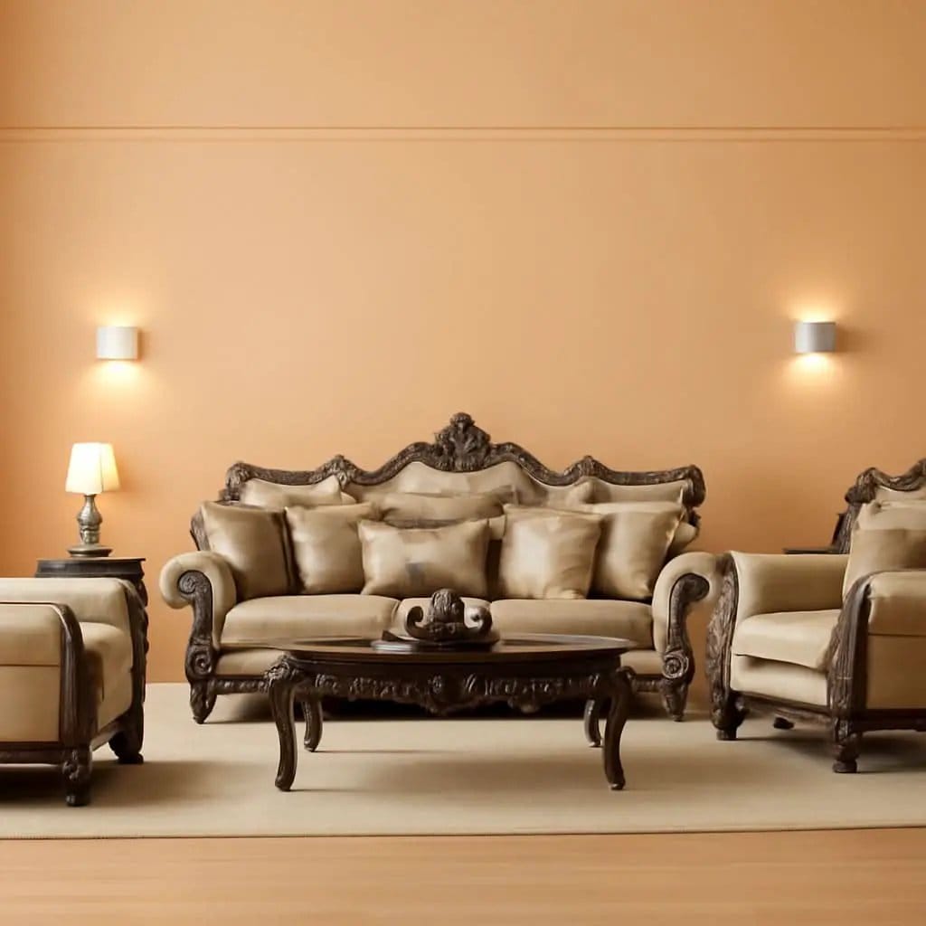4 Piece Traditional Living Room Set With 91In Sofa Loveseat Chair Coffee Table from PriceLows™